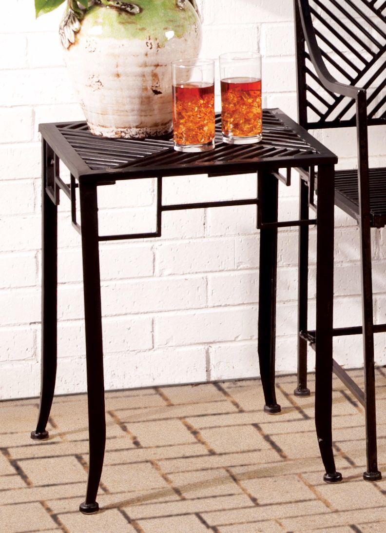 Black Metal Pedestal Side Table