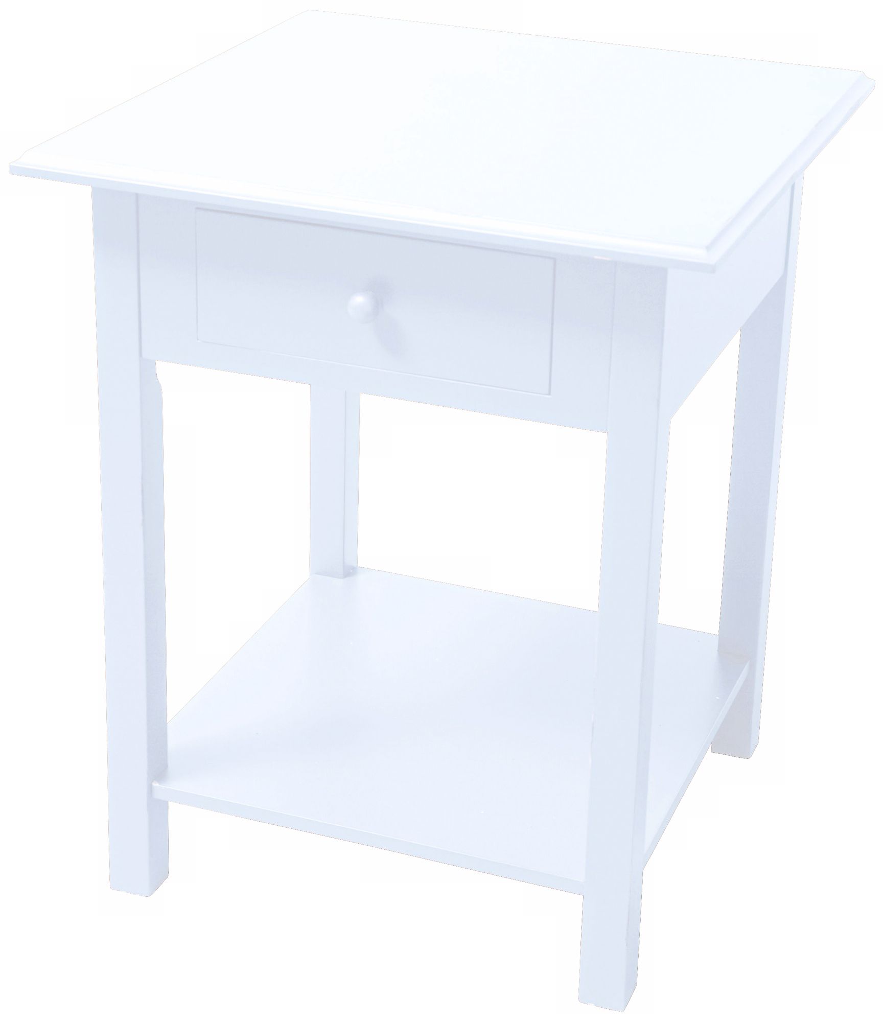 White Single-Drawer Side Table