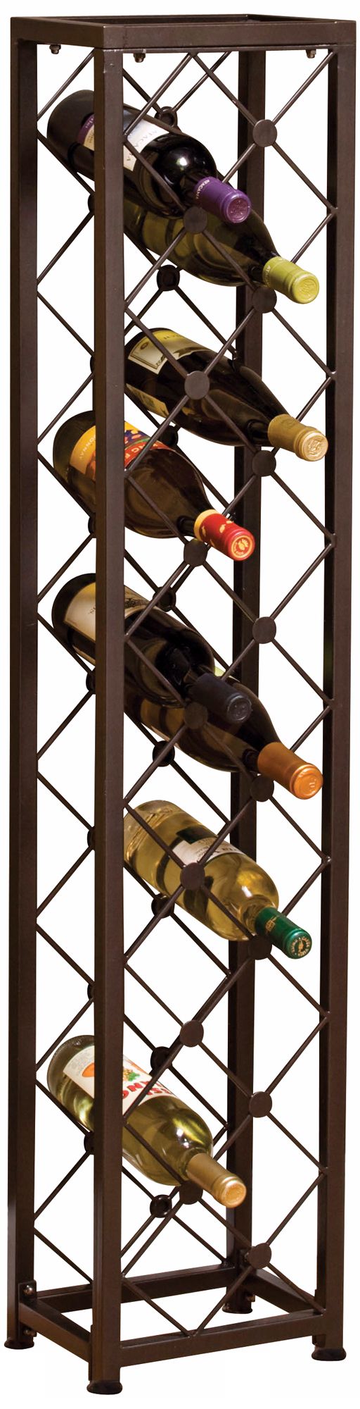 Criss Cross Iron 15-Bottle Wine Tower