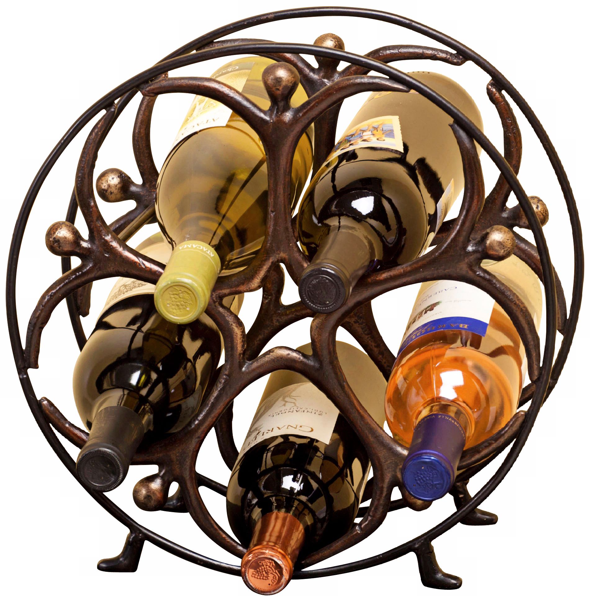 Metal Circle Man Wine Holder