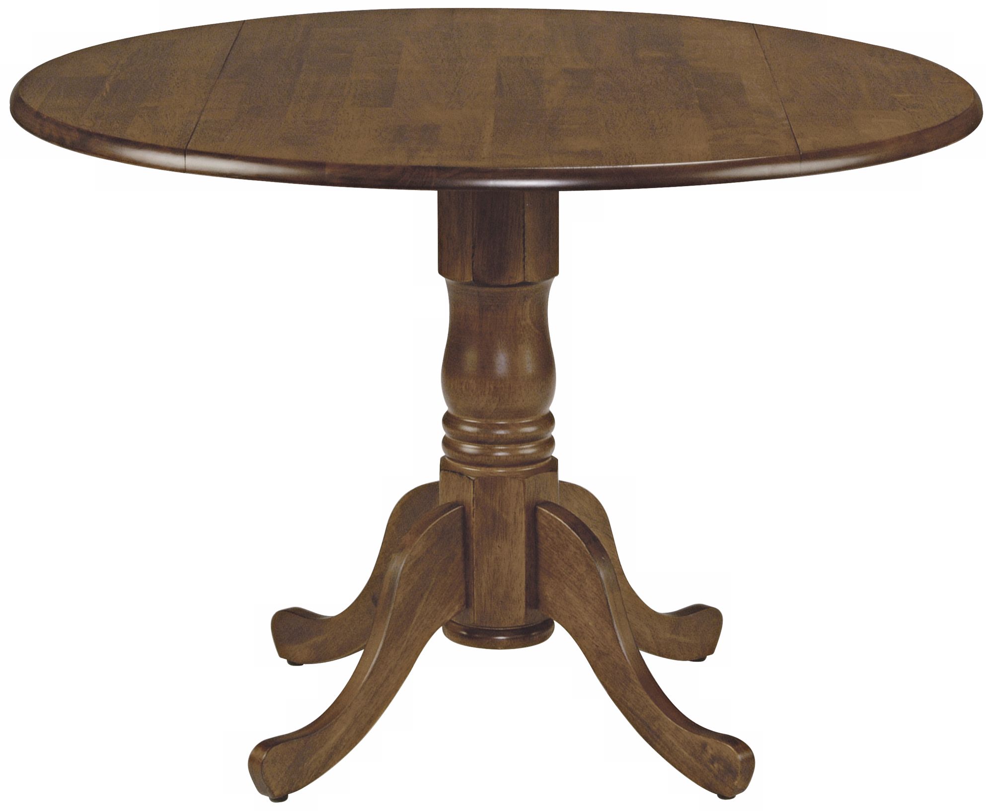 Soft Cherry Finish 42 Wide Round Dual Drop Leaf Table U4178