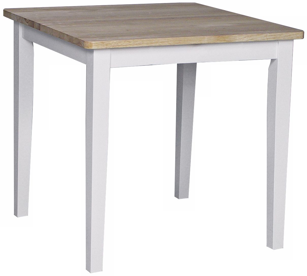 Square Small White and Natural Solid Wood Dining Table