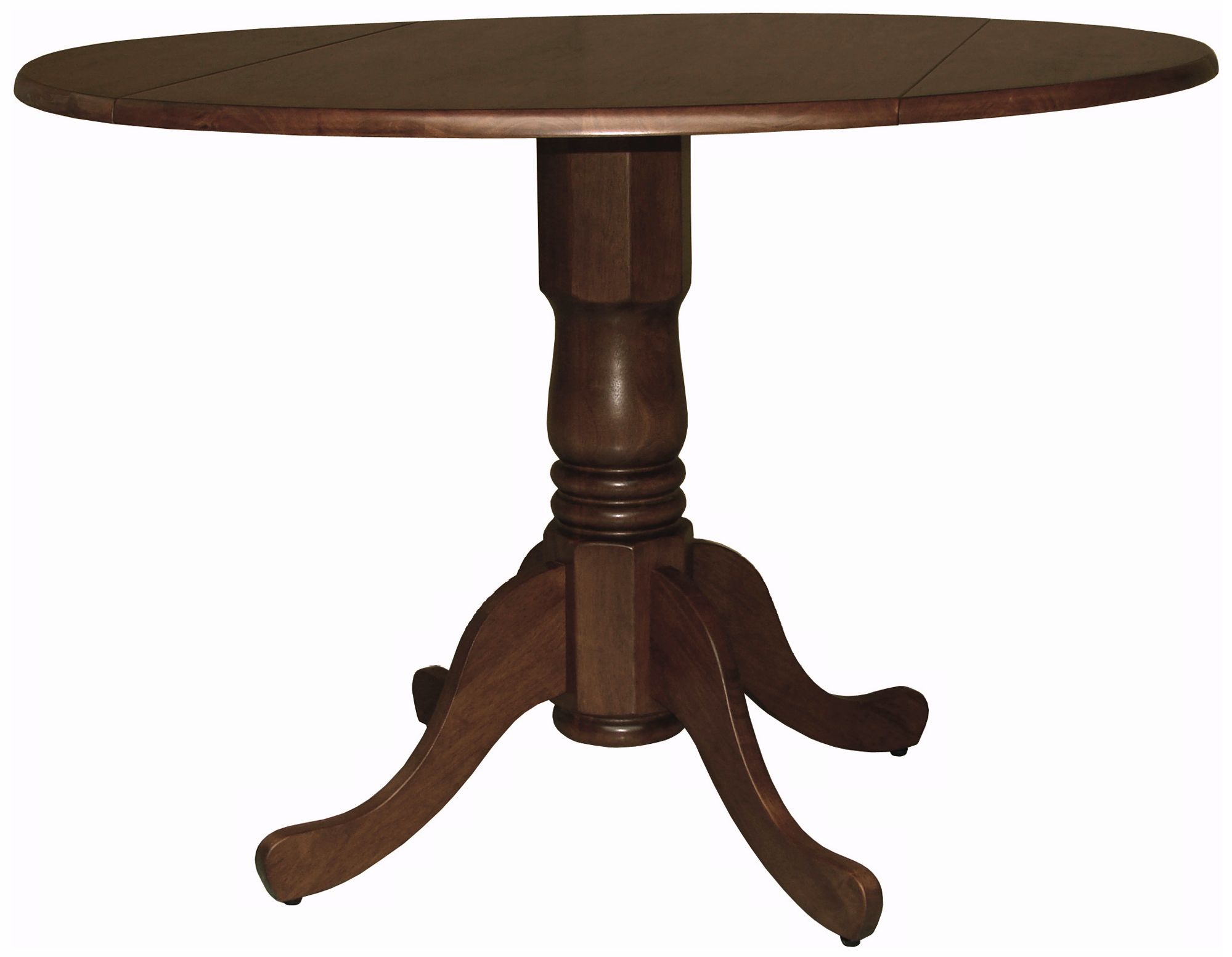 Cottage Oak Finish Round Drop Leaf Pedestal Table