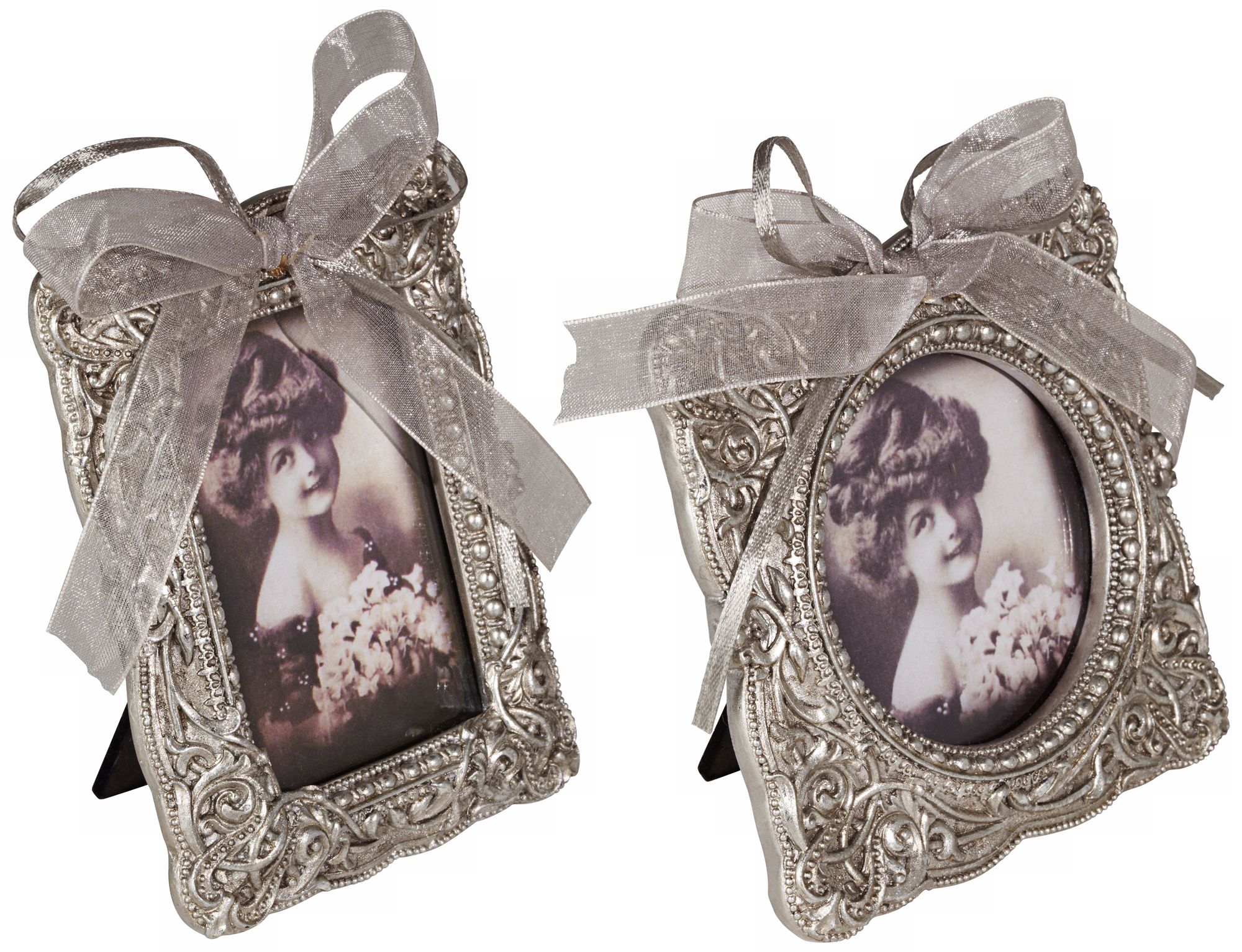 Set of 2 Roxanne Vintage Silver Picture Frames