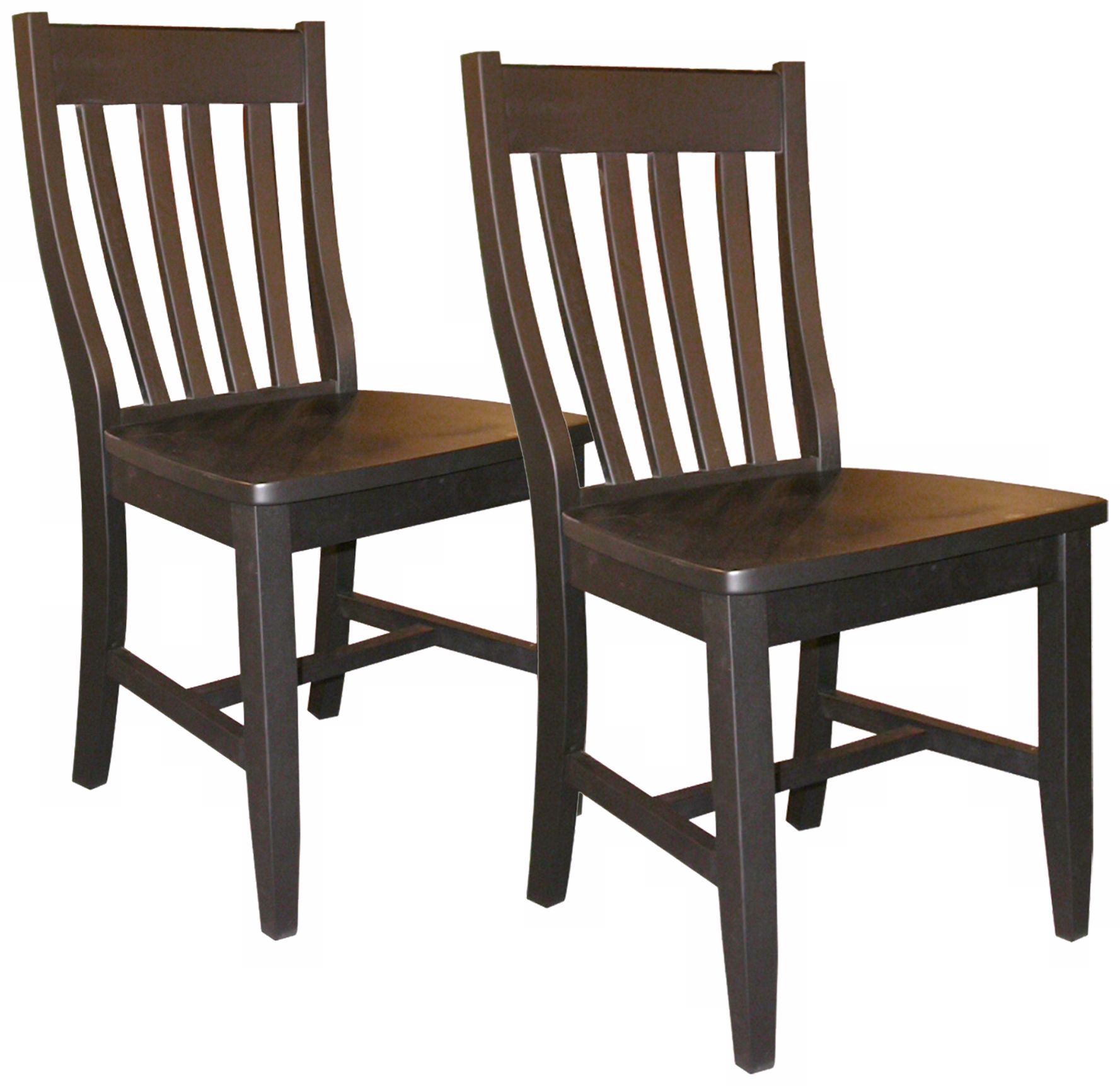 Set of 2 Black Finish Schoolhouse Chairs