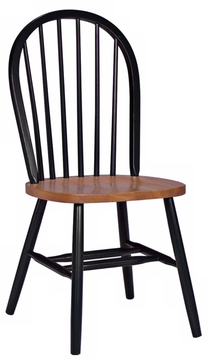 Windsor Black and Cherry Wood Dining Chair