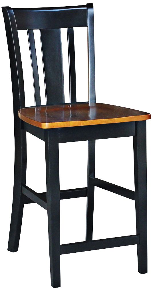 San Remo Black and Cherry Finish 24" High Counter Stool