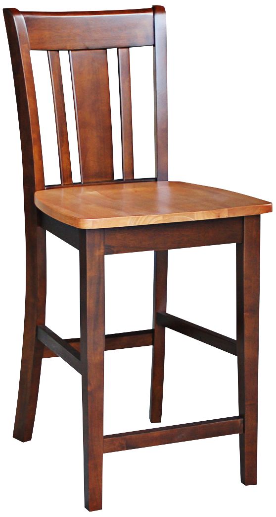 Cinnamon and Espresso Finish 24" High San Remo Counter Stool