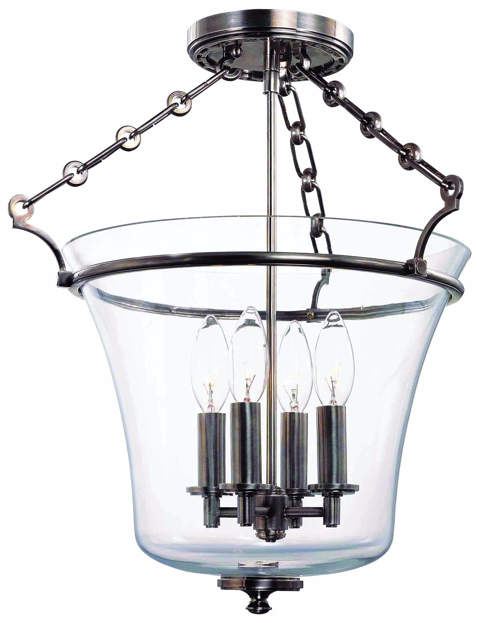 Hudson Valley Eaton Historic Nickel Semi-Flush Ceiling Light
