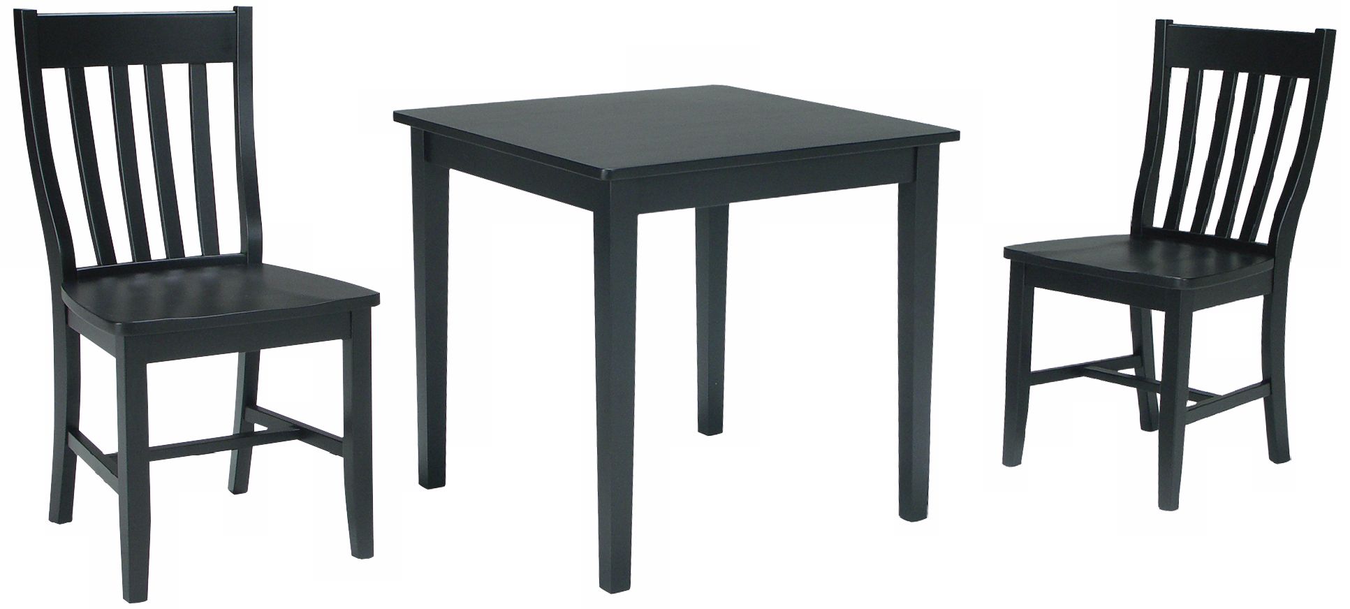 Moss Green Dining Table and 2 Cafe Chairs