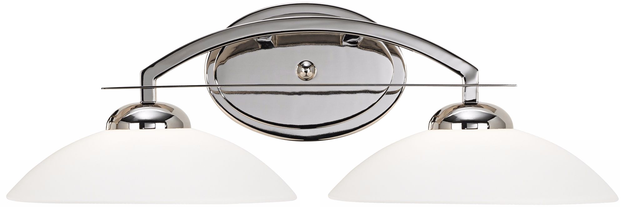 Possini Euro White Bowl 2-Light Bath Light