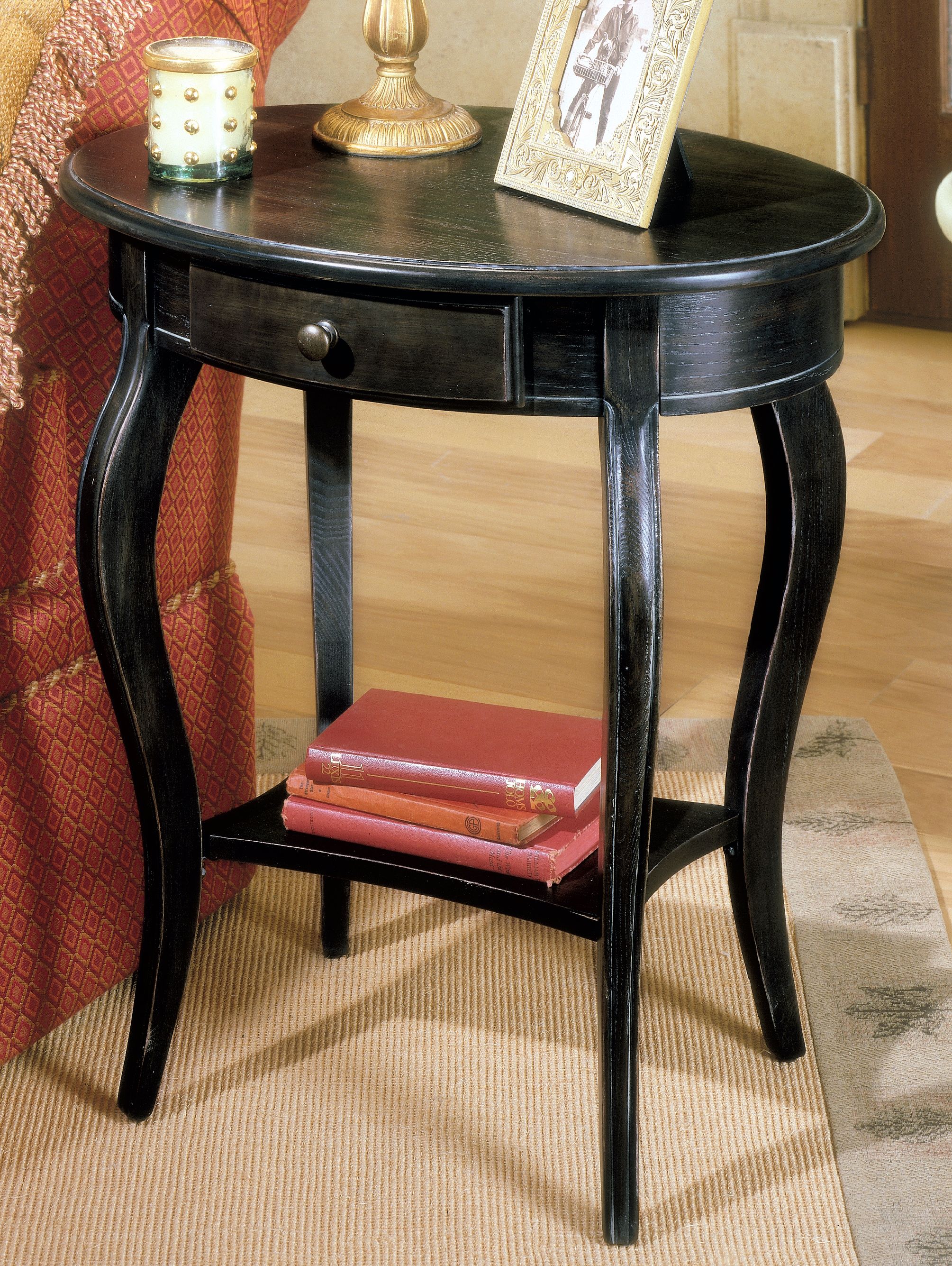 Brushed Sable Oval Accent Table
