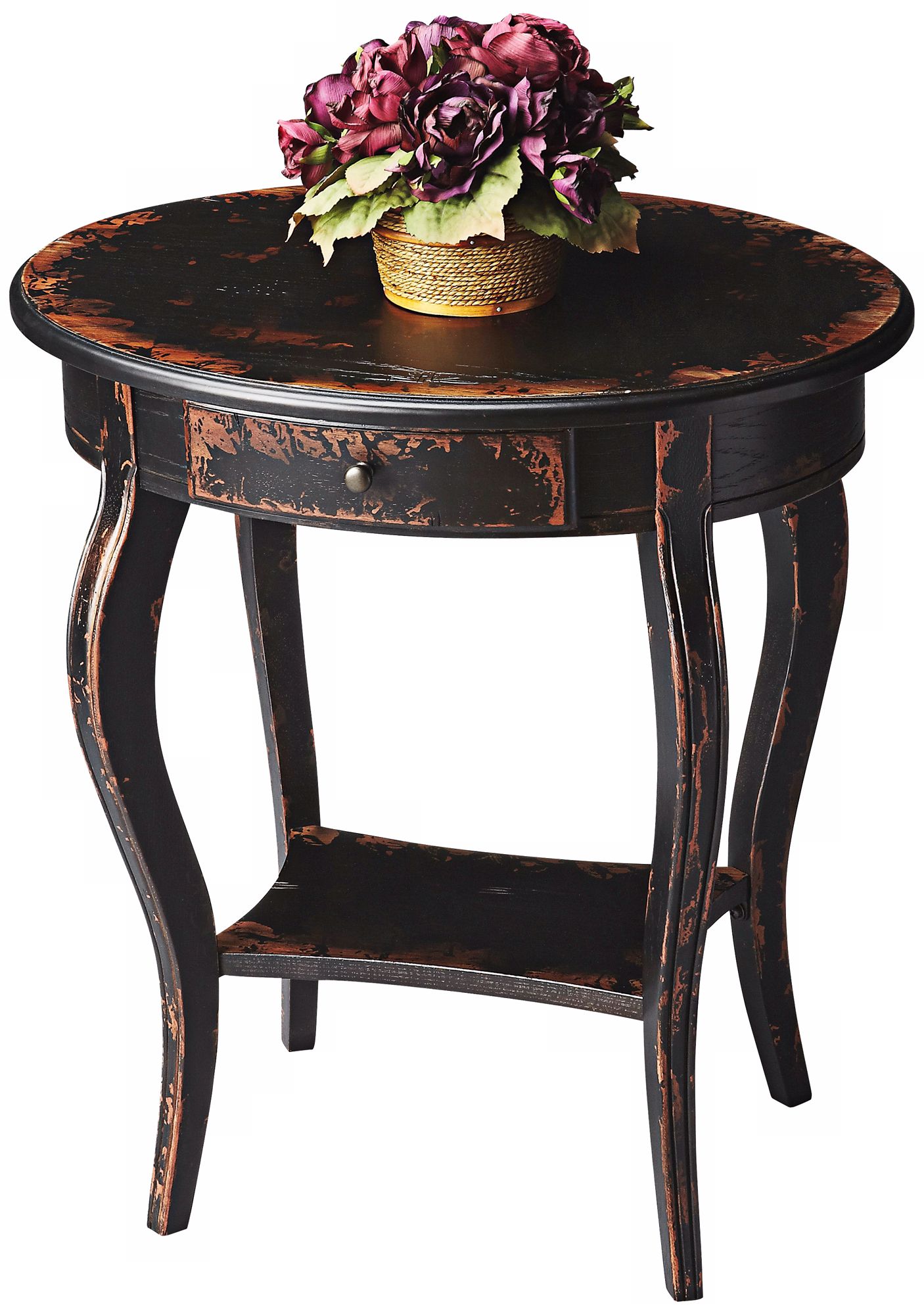 Midnight Rose Oval Accent Table