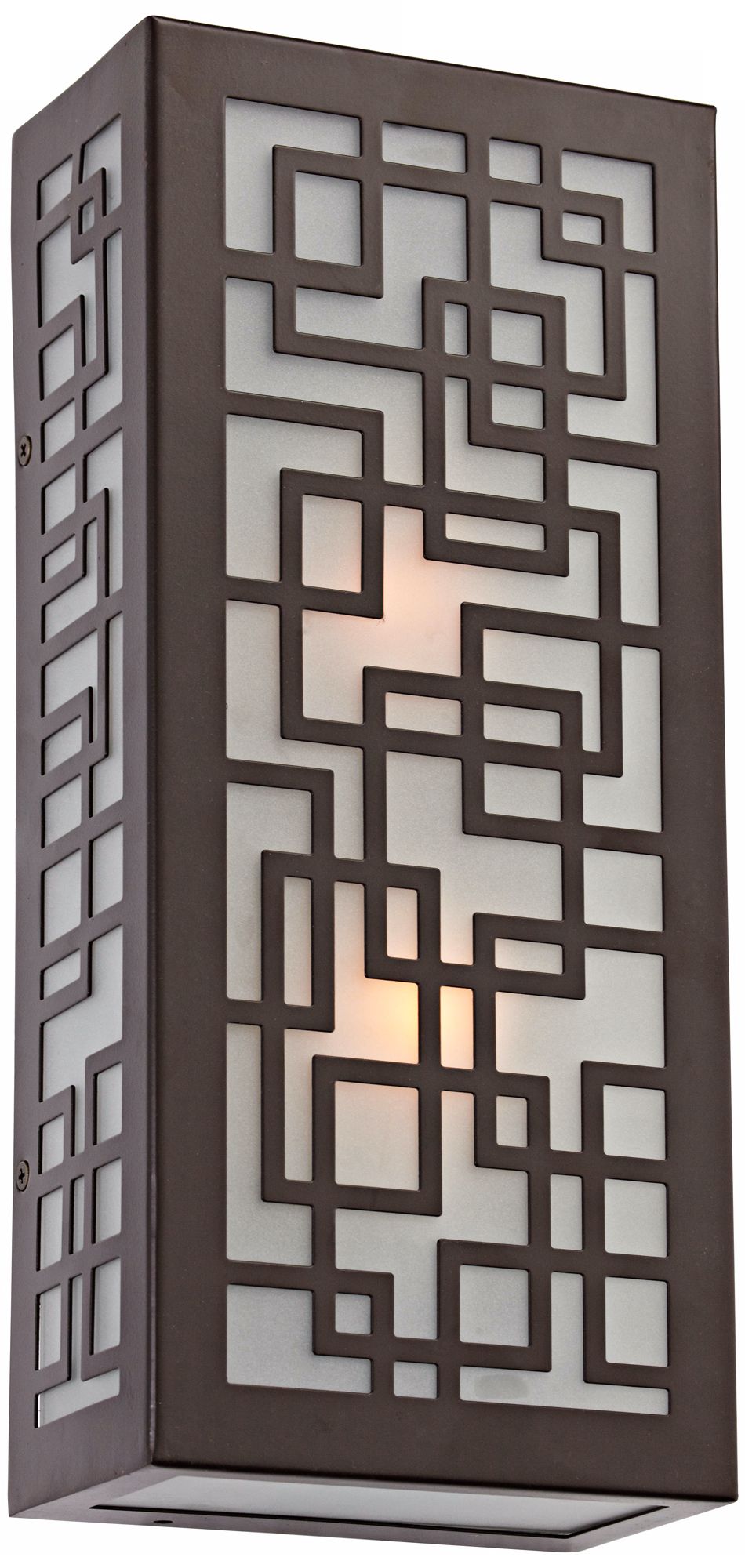 Geometric Laser Cut 15" High Bronze Outdoor Wall Light