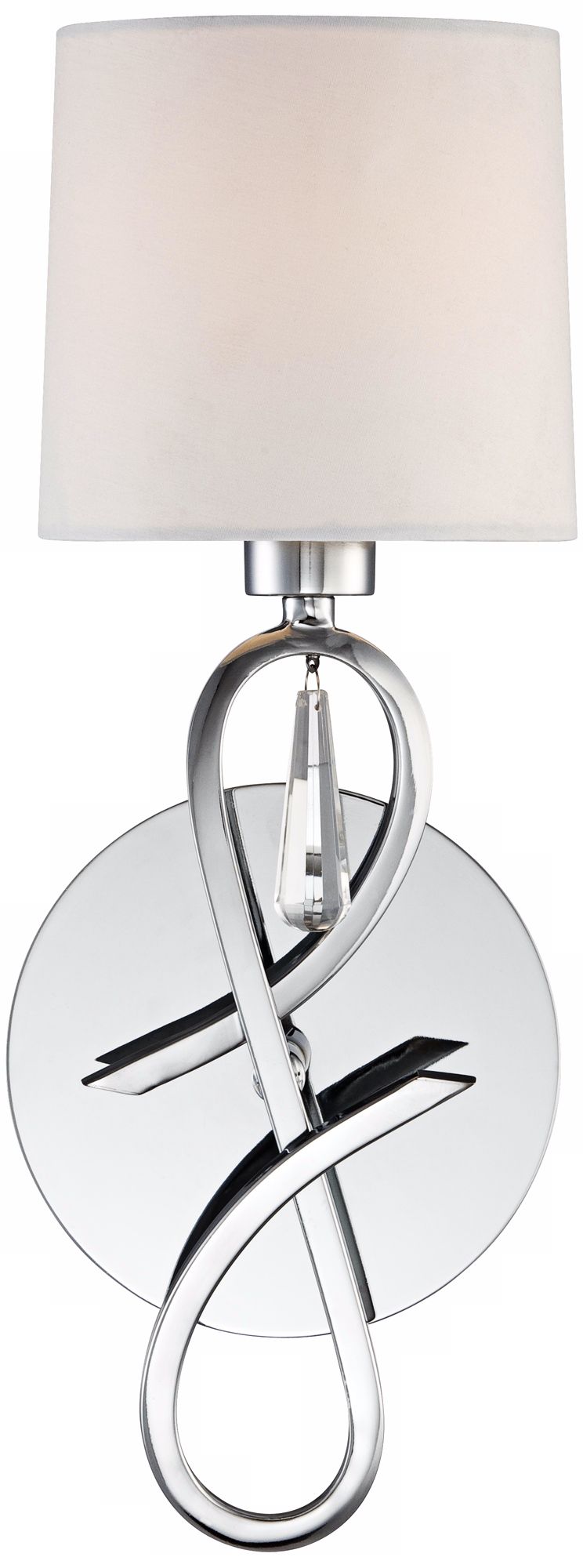 Chrome Swirl Glass Drop 15 3/4" High Wall Sconce