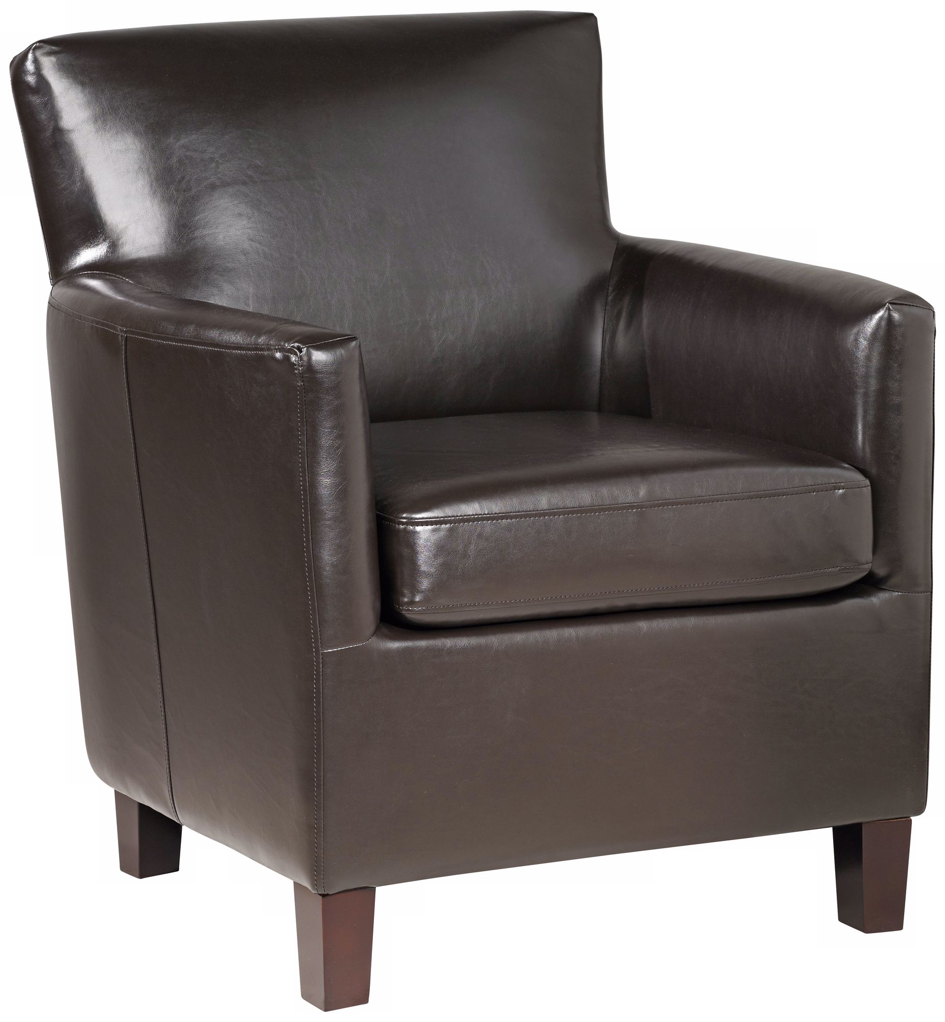 Poet Espresso Faux Leather Armchair