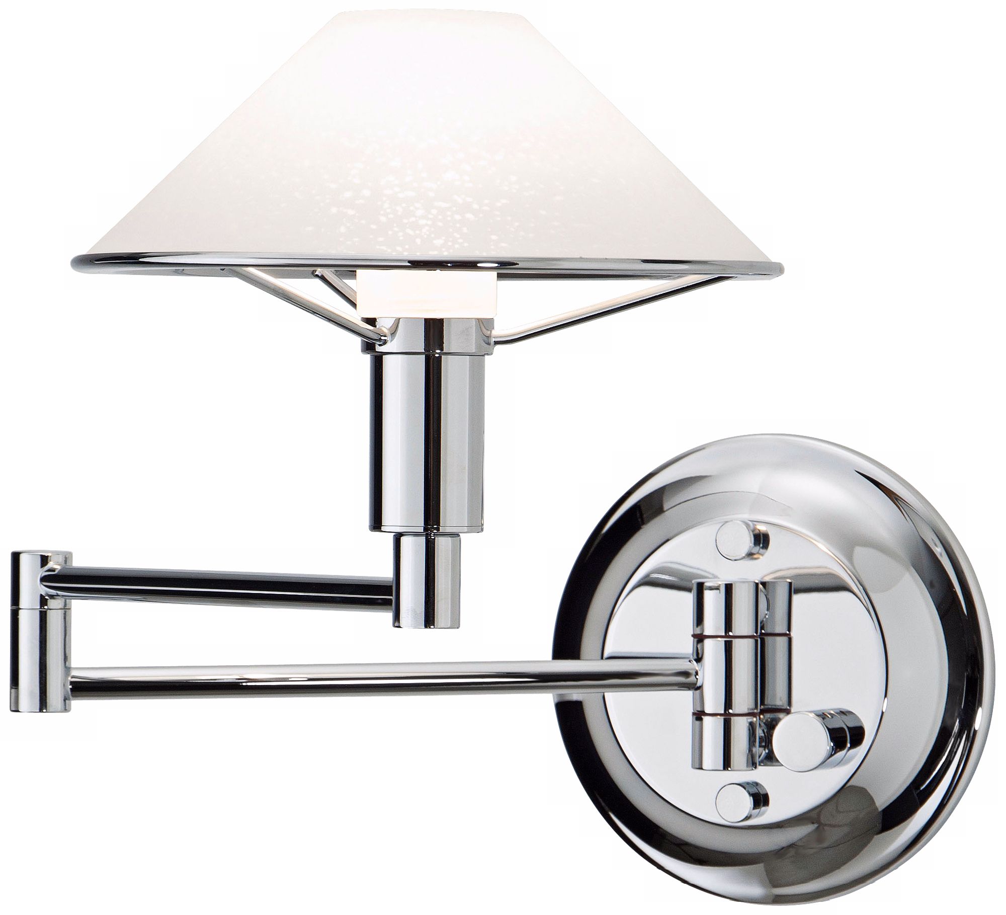 Holtkoetter Chrome with Satin White Swing Arm Wall Lamp