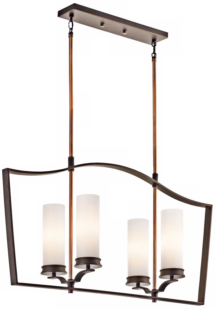 Kichler Aren Old Bronze 42" Wide 4-Light Linear Chandelier