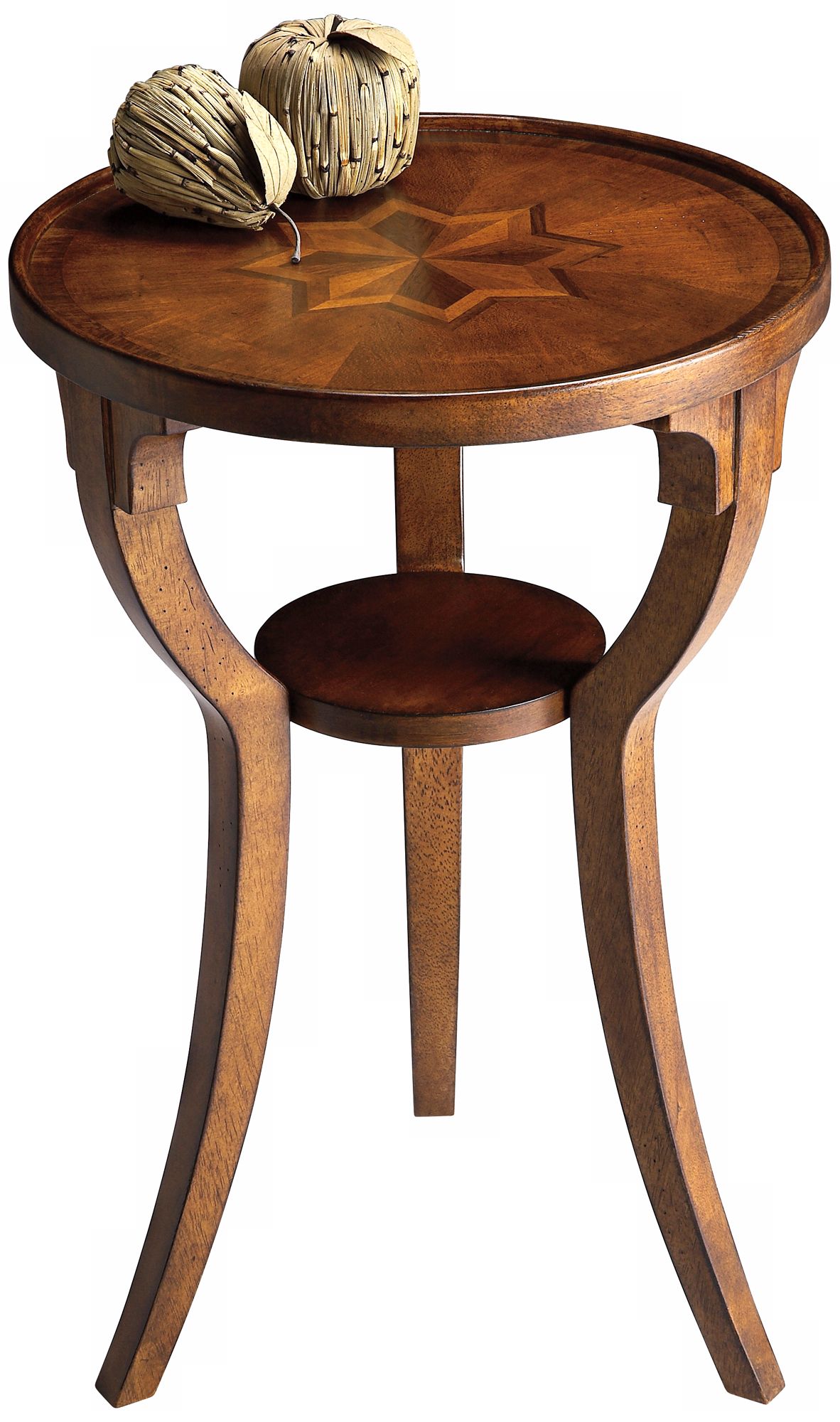 Olive Ash Burl Round Accent Table