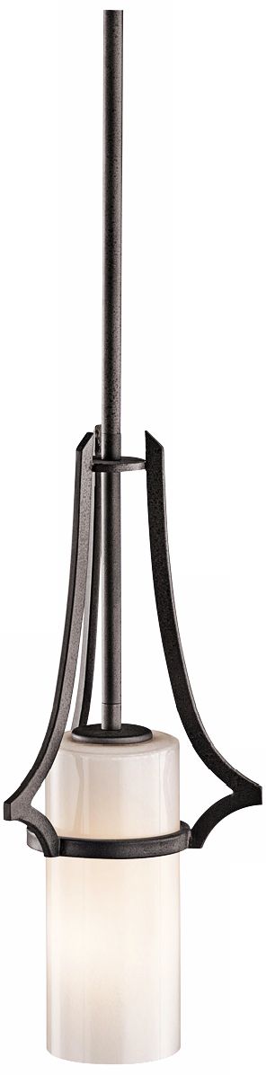 Kichler Beckett Anvil Iron White Glass Mini Pendant