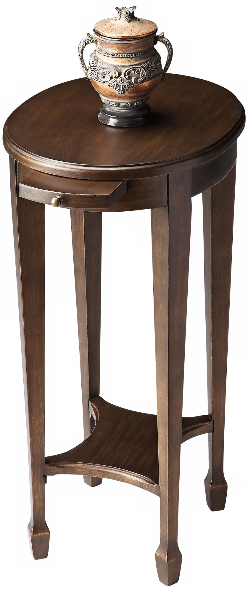 Black on Gold Pull Tray Accent Table