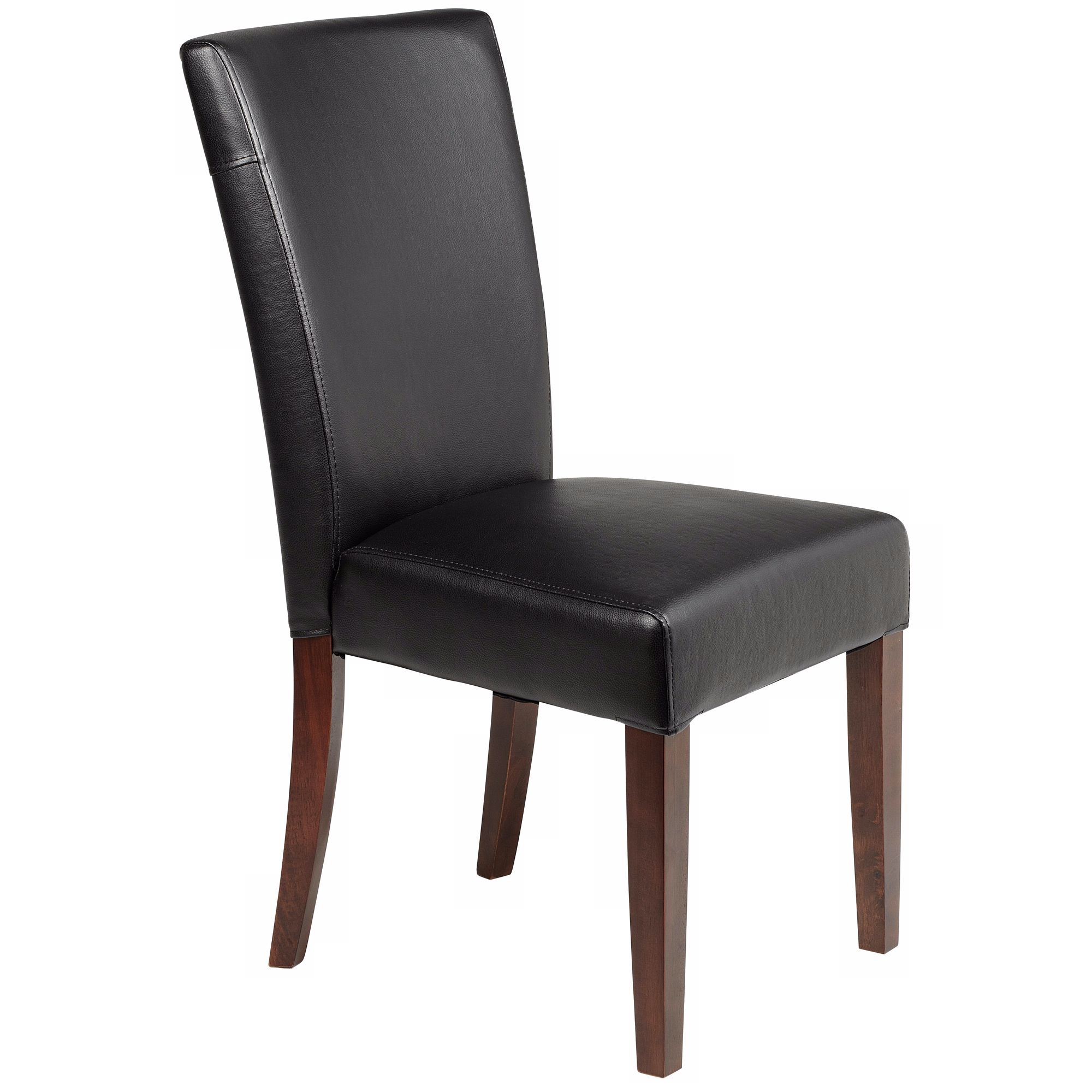 Powell Axelrod Black Bonded Leather Parsons Chair