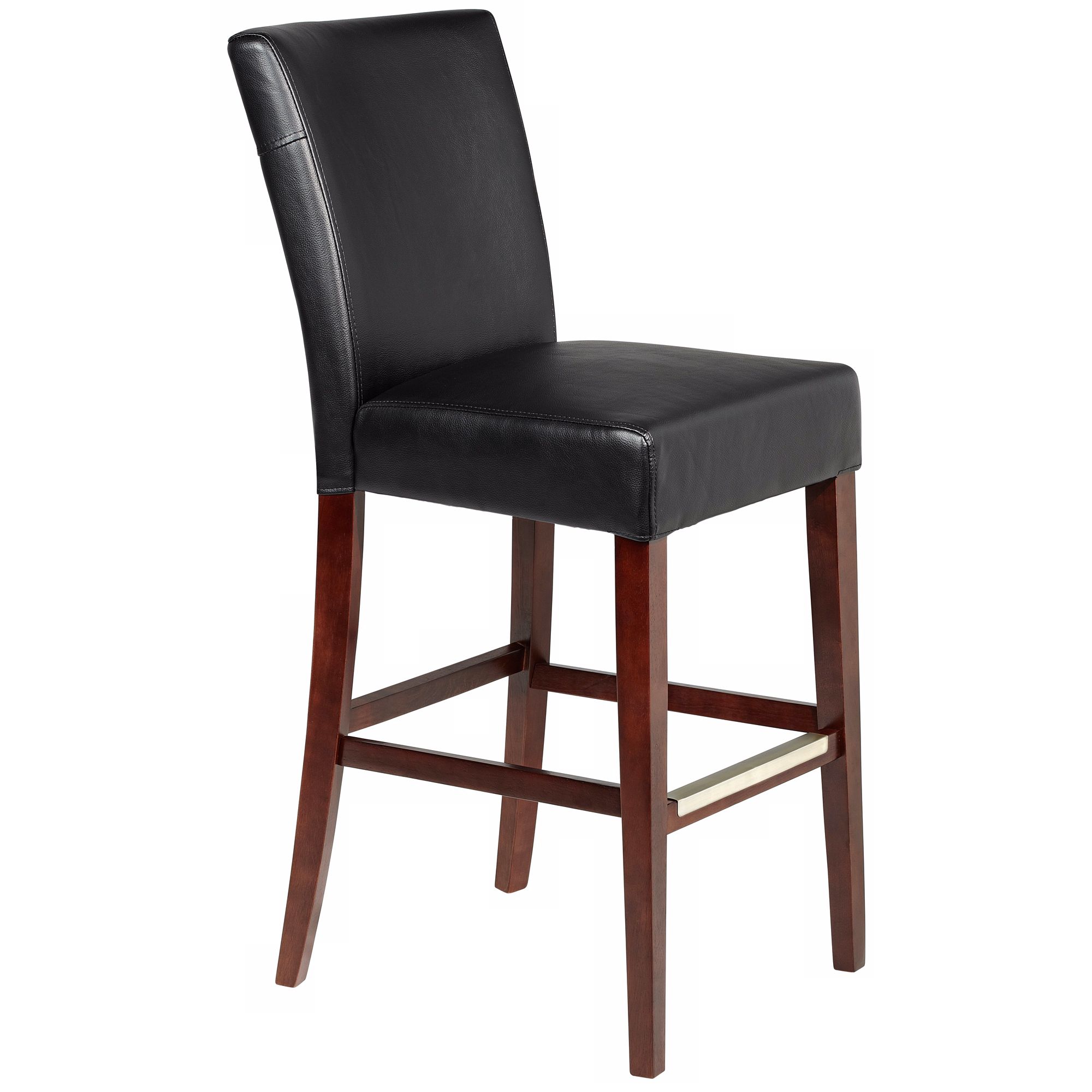 Powell Axelrod Black Bonded Leather 30 1/4" High Barstool