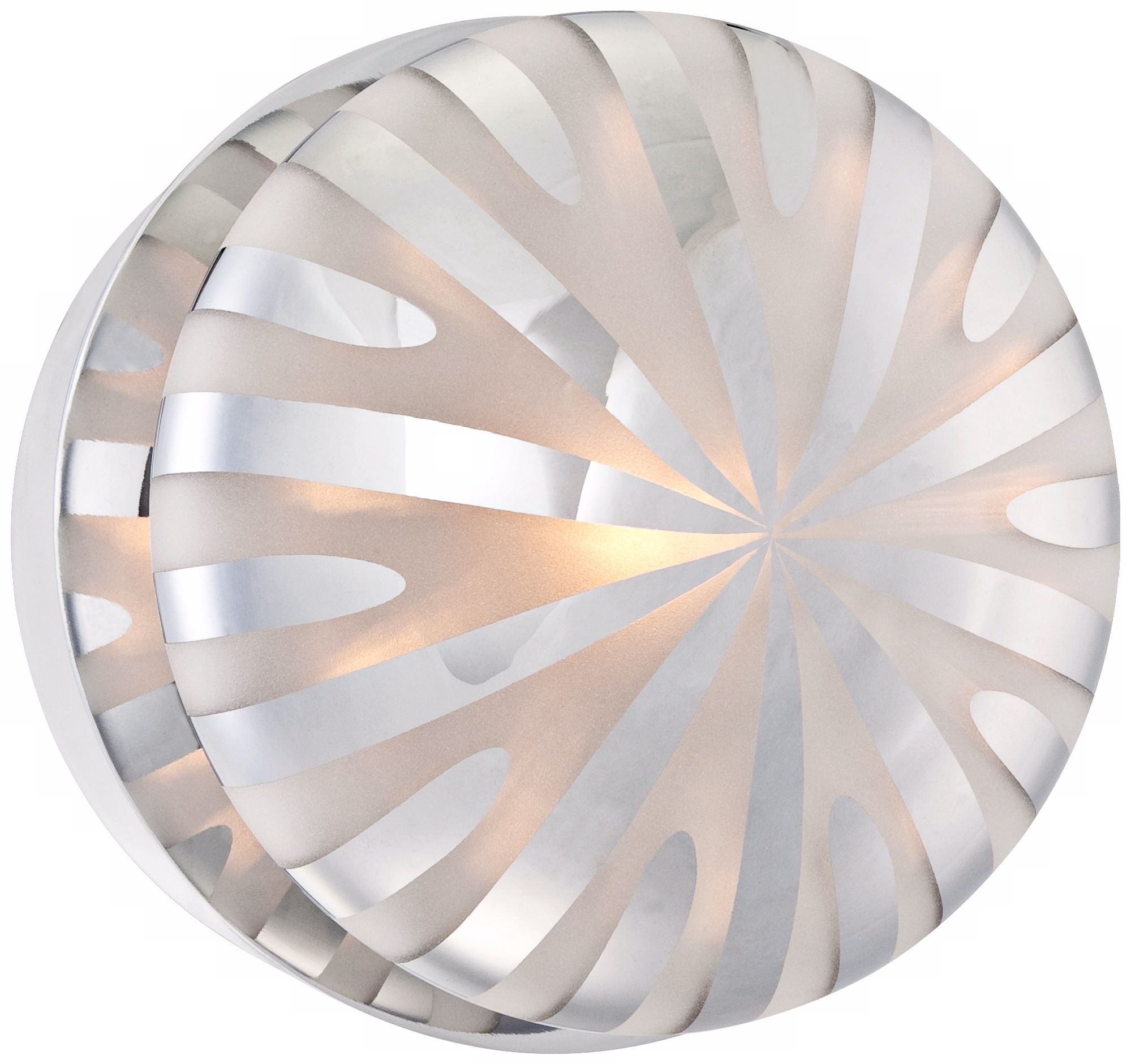Possini Euro White Chrome Sunburst Round Wall Sconce