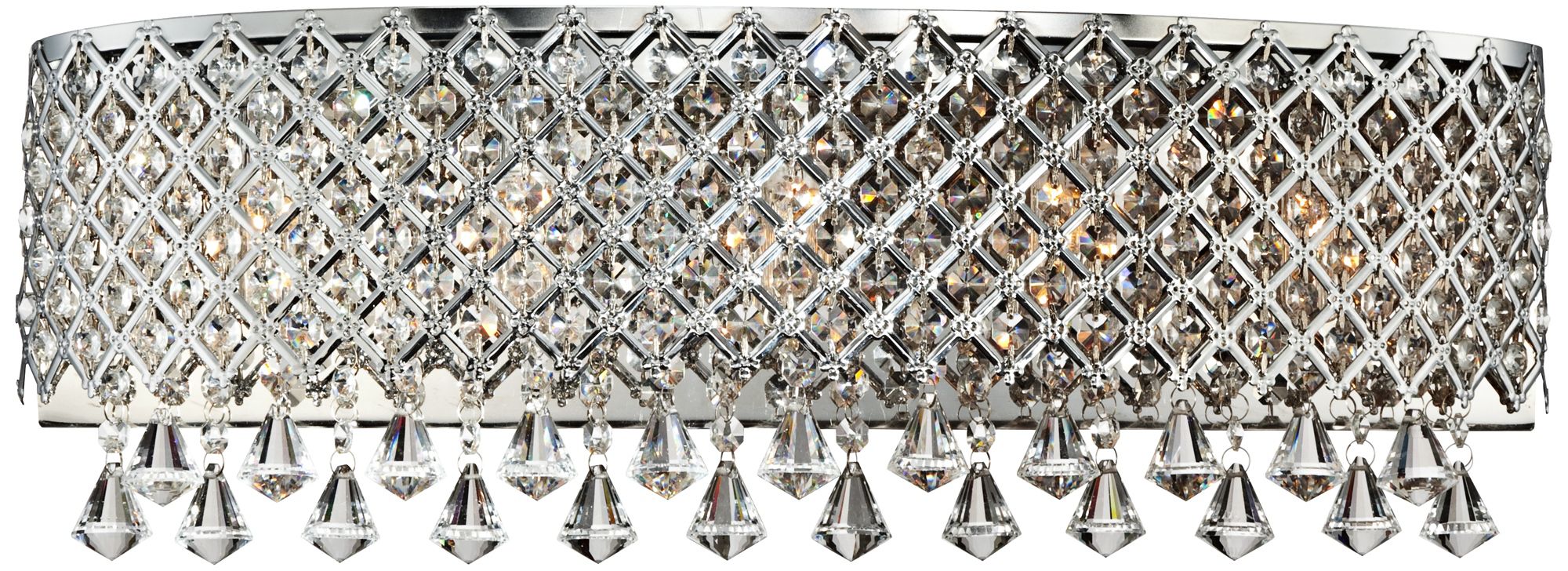 Chrome Band Around Crystal 23 1/2" Wide Bath Light Fixture