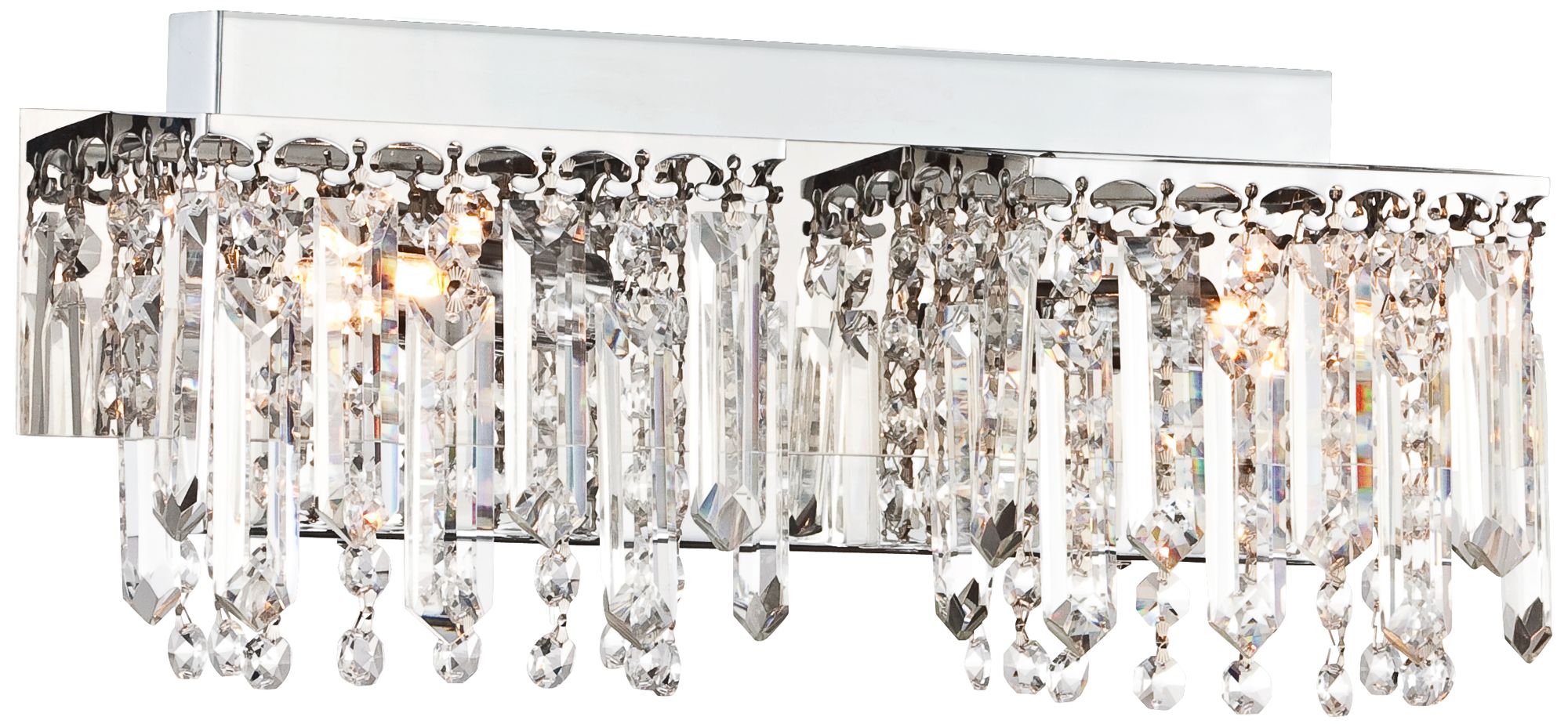 Possini Euro Design Hanging Crystal 16 1/2" Wide Bath Light