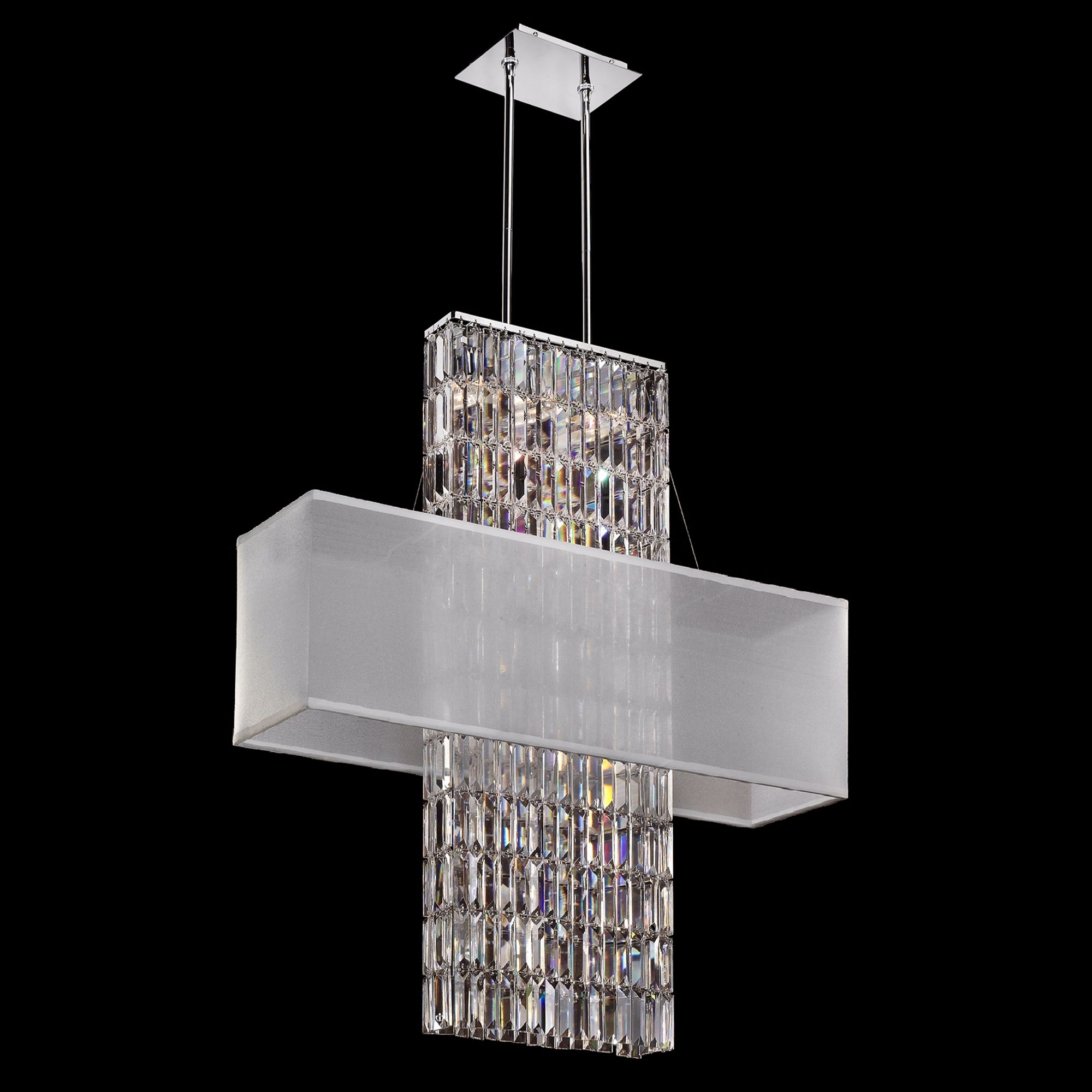 Danube Crystal Strands 33" Wide Pendant Chandelier
