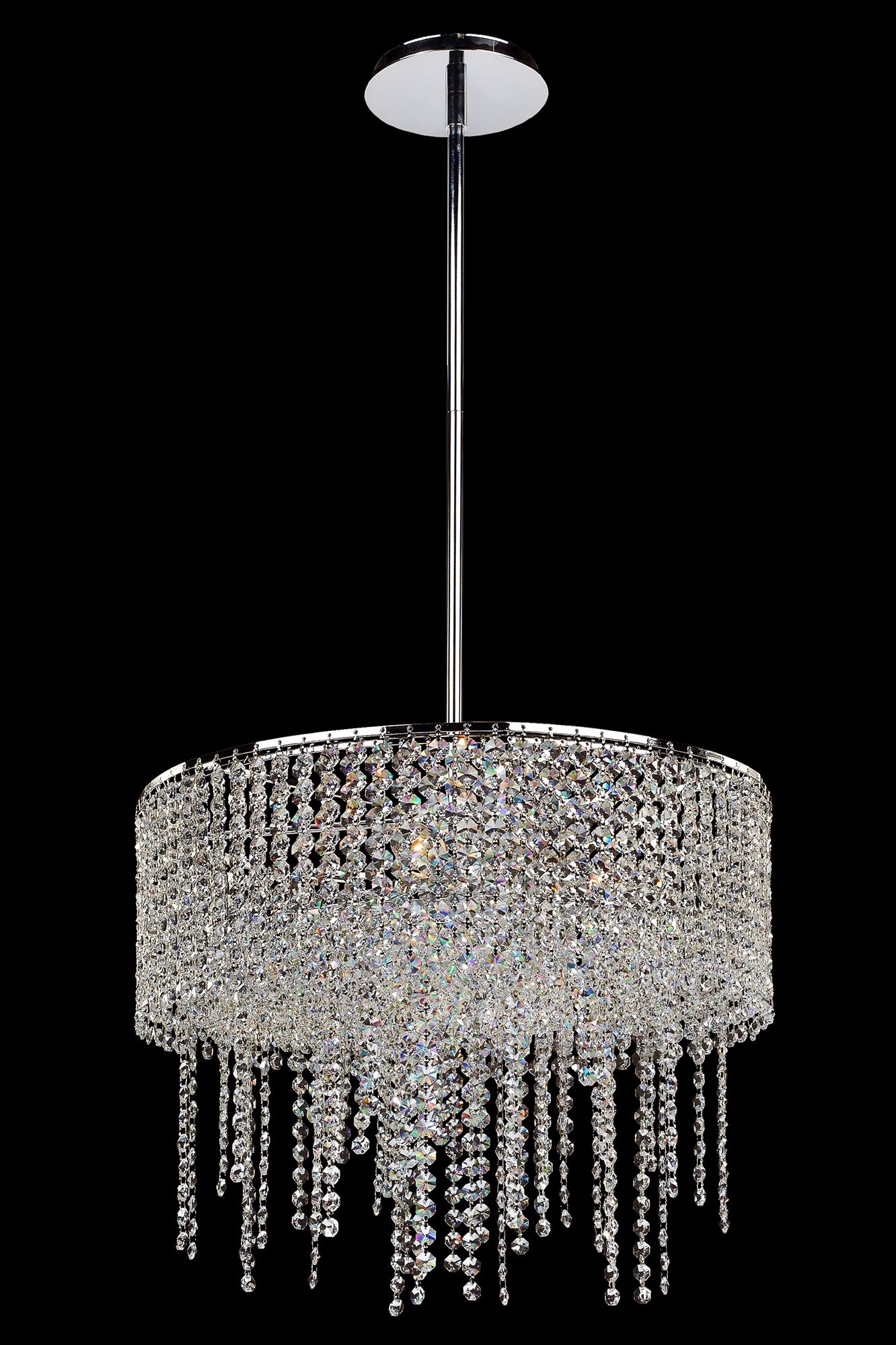 Layered Danube Clear Crystal 18" Wide Pendant Chandelier
