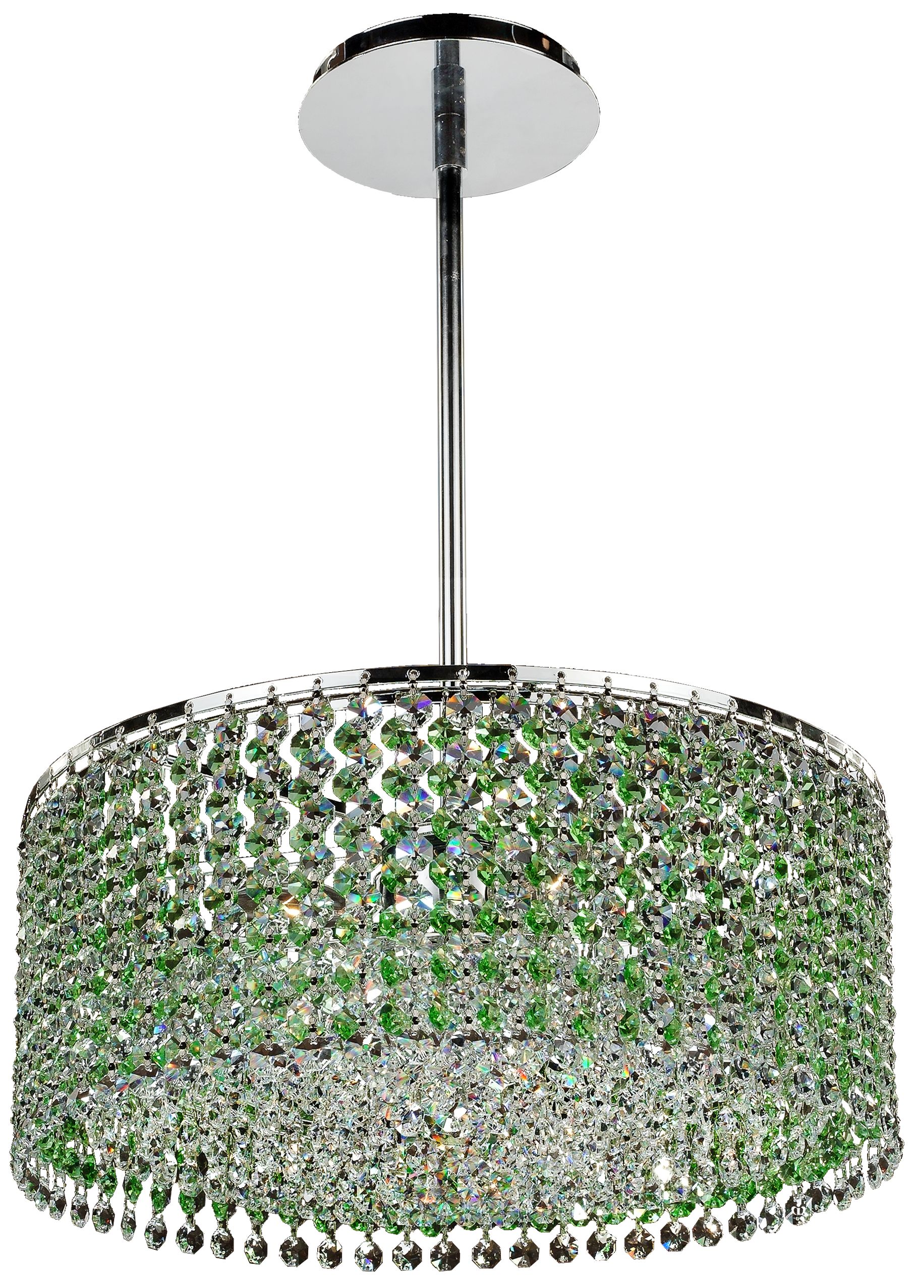 Peridot Green Layered Danube Crystal 15" Pendant Chandelier