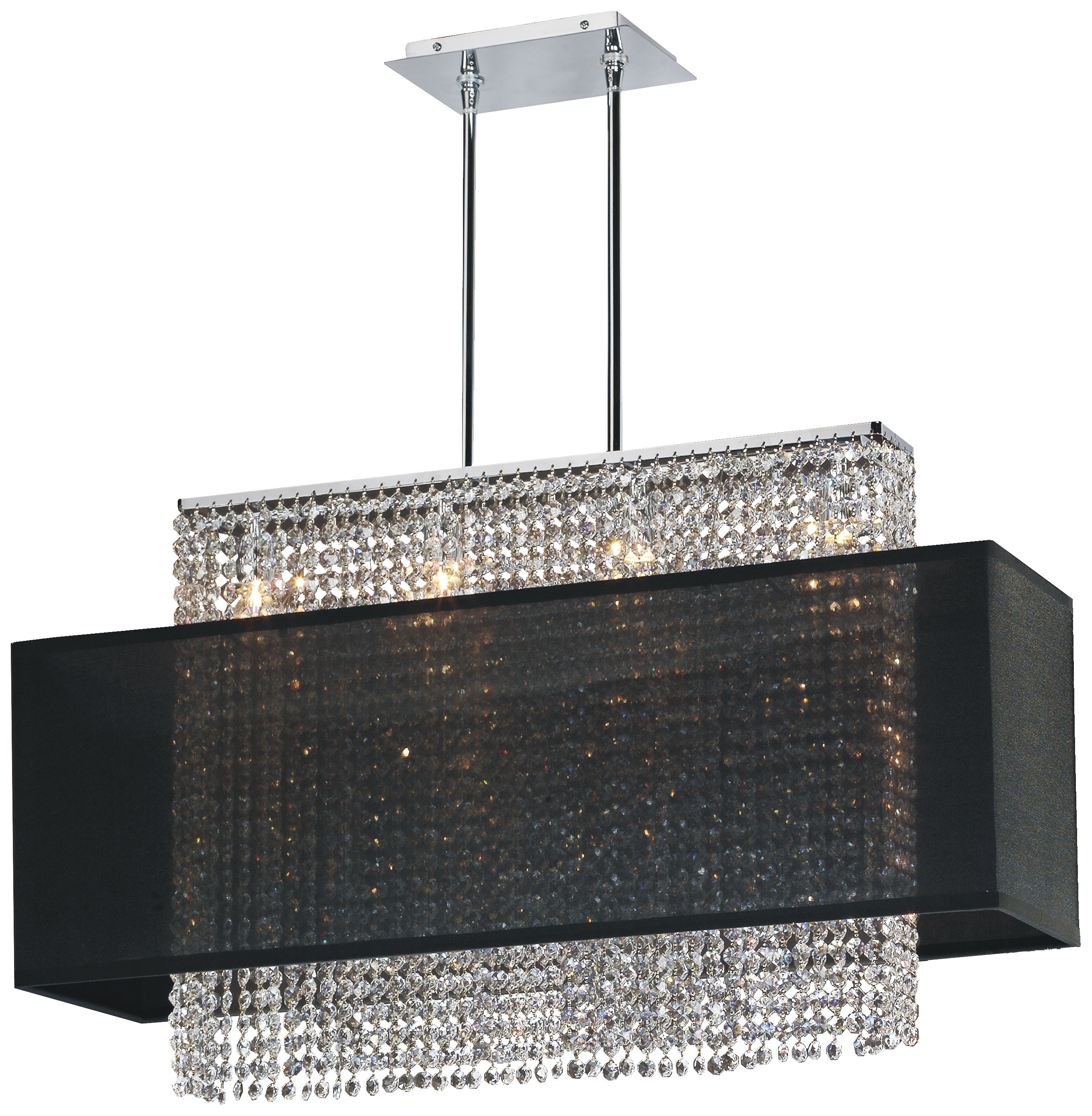 Crystal Strands 33" Wide Large Black Chandelier Pendant