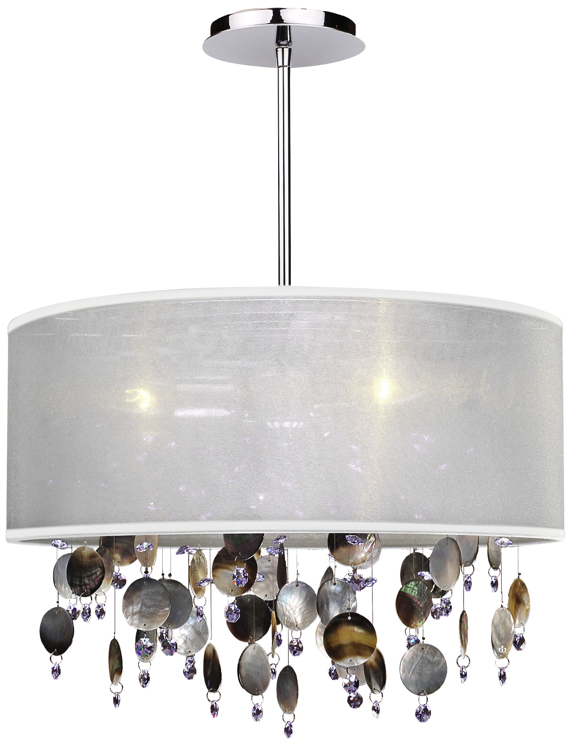 Around Town Pearl and White 18" Wide Pendant Chandelier