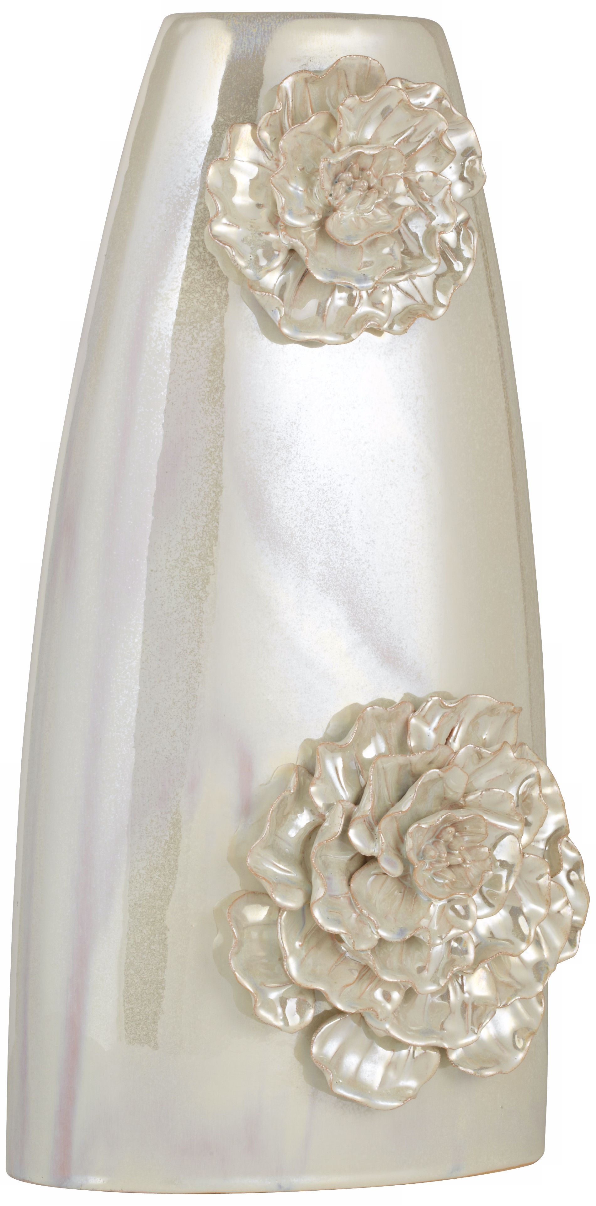 Small Dahlia Ceramic Triangle Ivory Vase