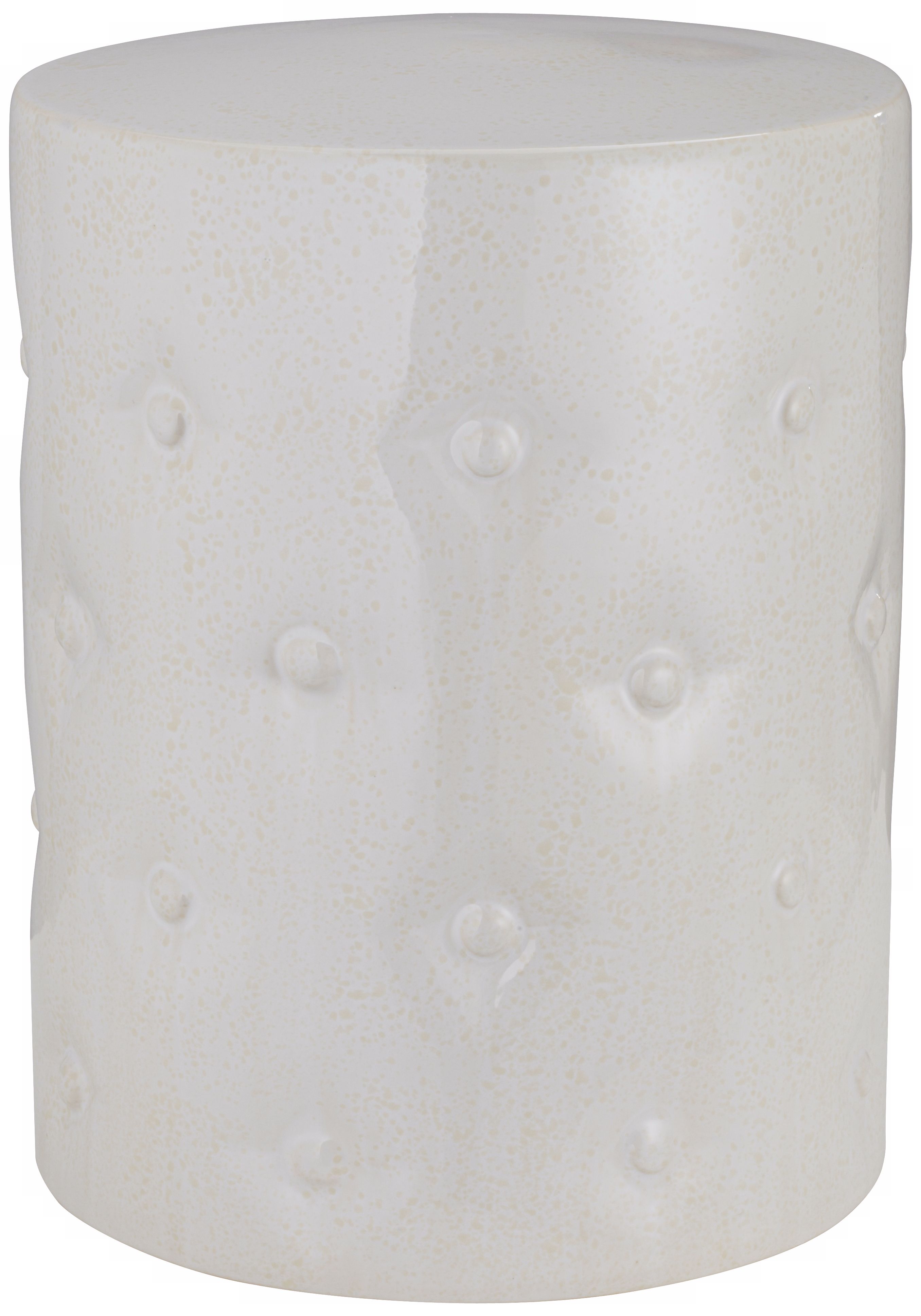 Button White Ceramic Garden Stool and Accent Table