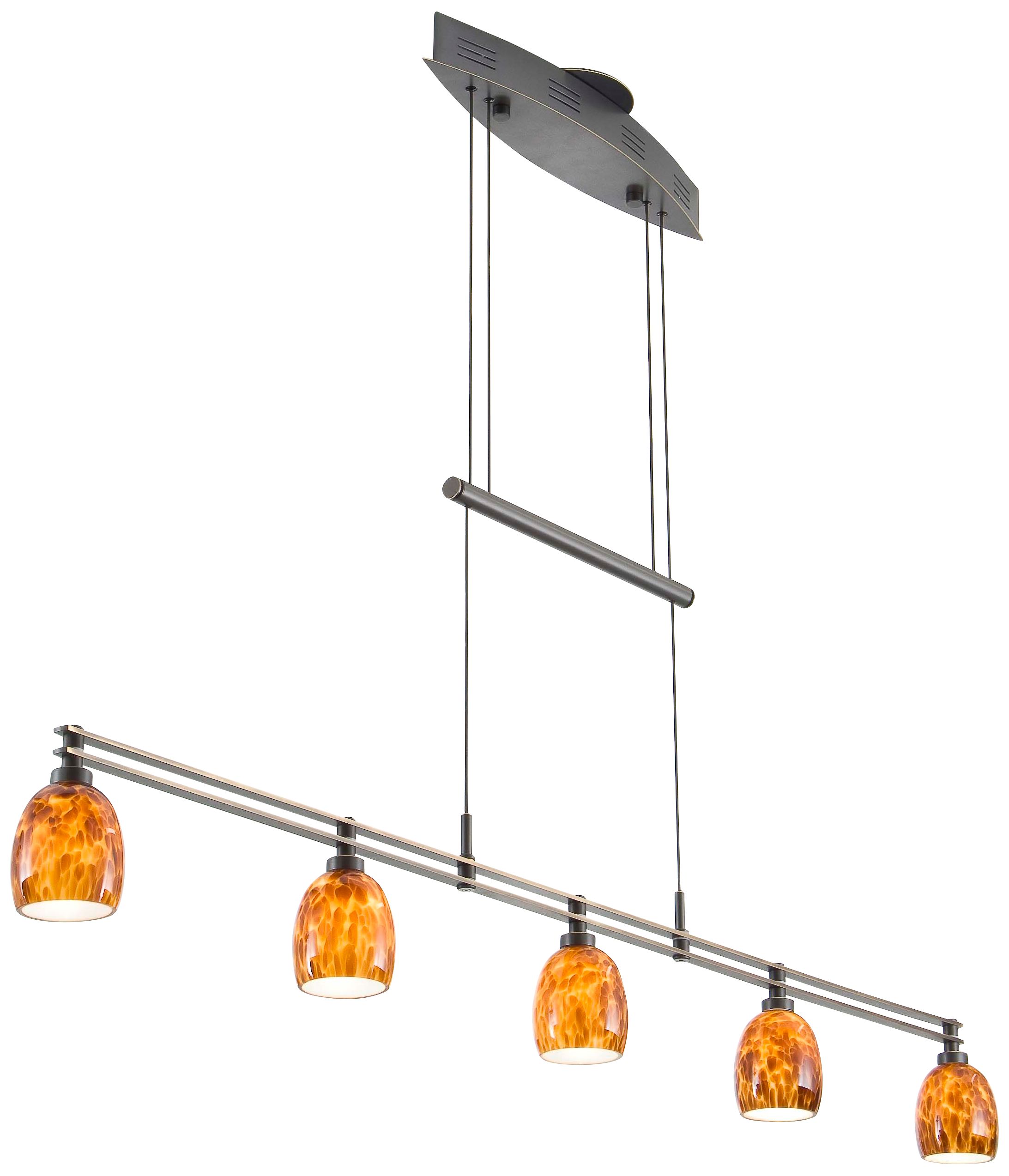 Holtkoetter Bronze 5-Light Sunset Glass Island Chandelier