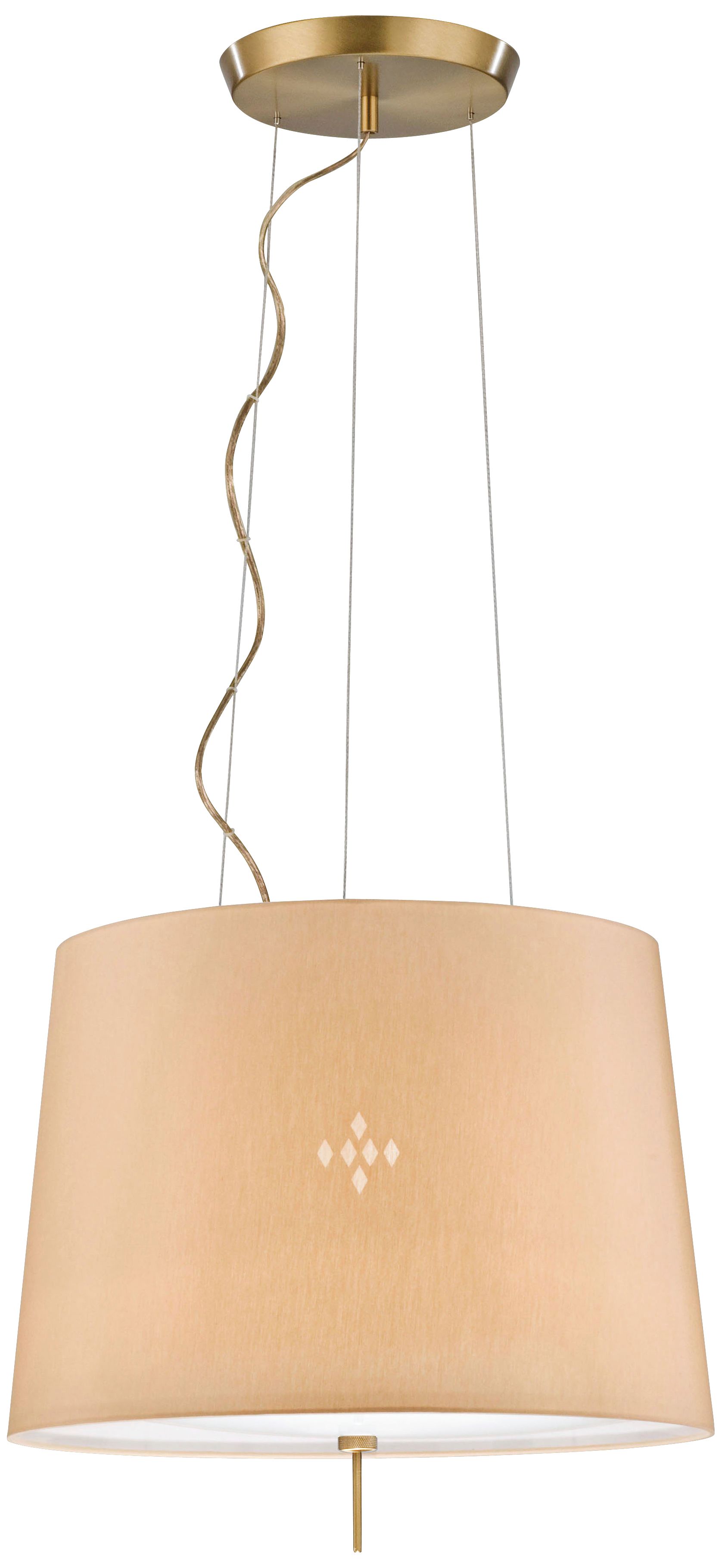 Holtkoetter Antique Brass 18 1/4" Wide Shaded Pendant Light