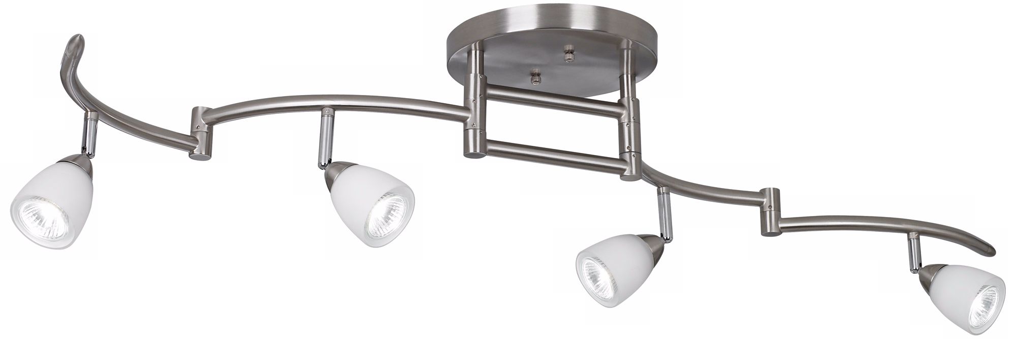 Satin Nickel Four-Light Swing Arm Track Fixture