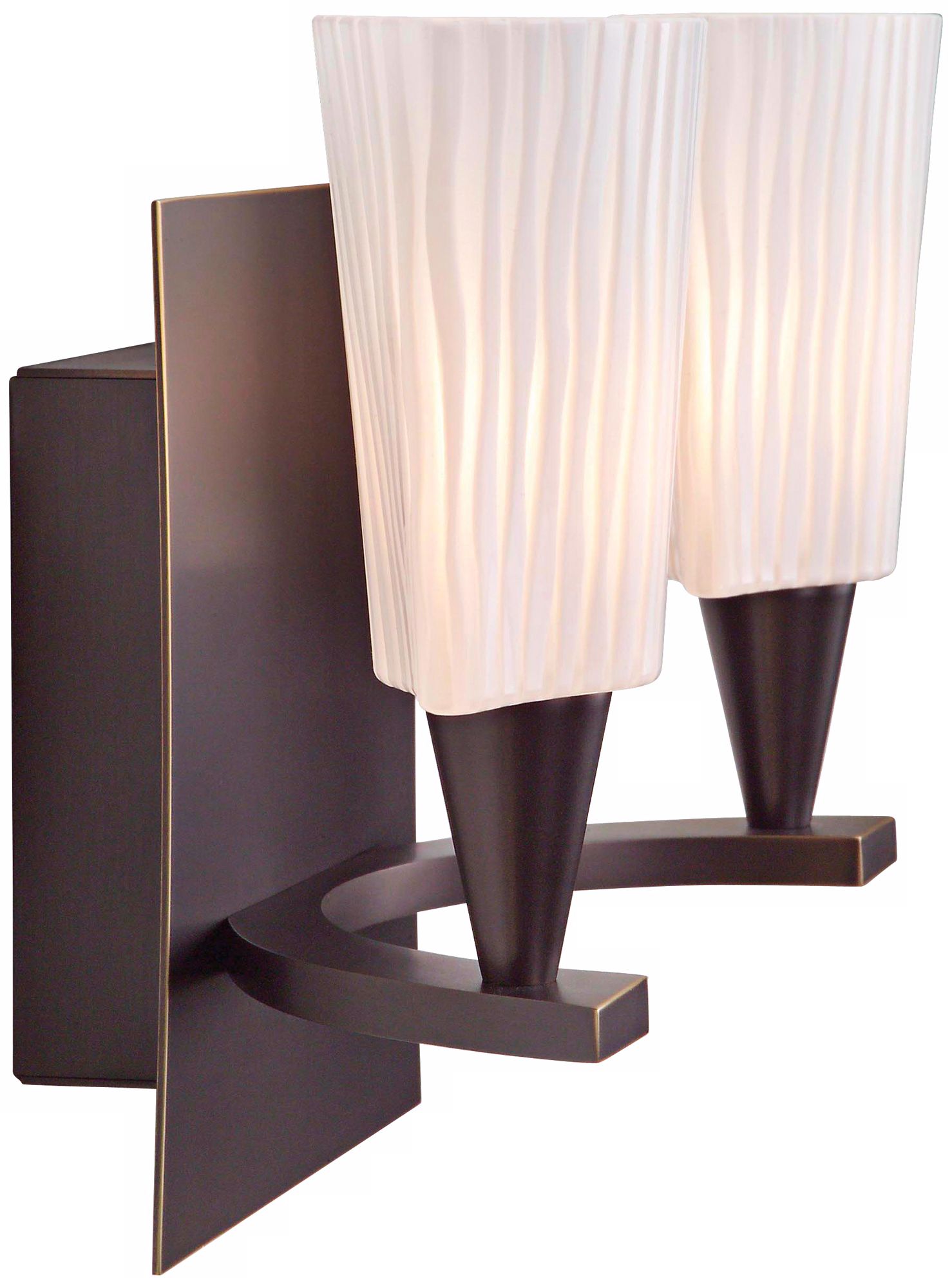 Holtkoetter Snow Ellipse Glass 7" High Bronze Wall Sconce