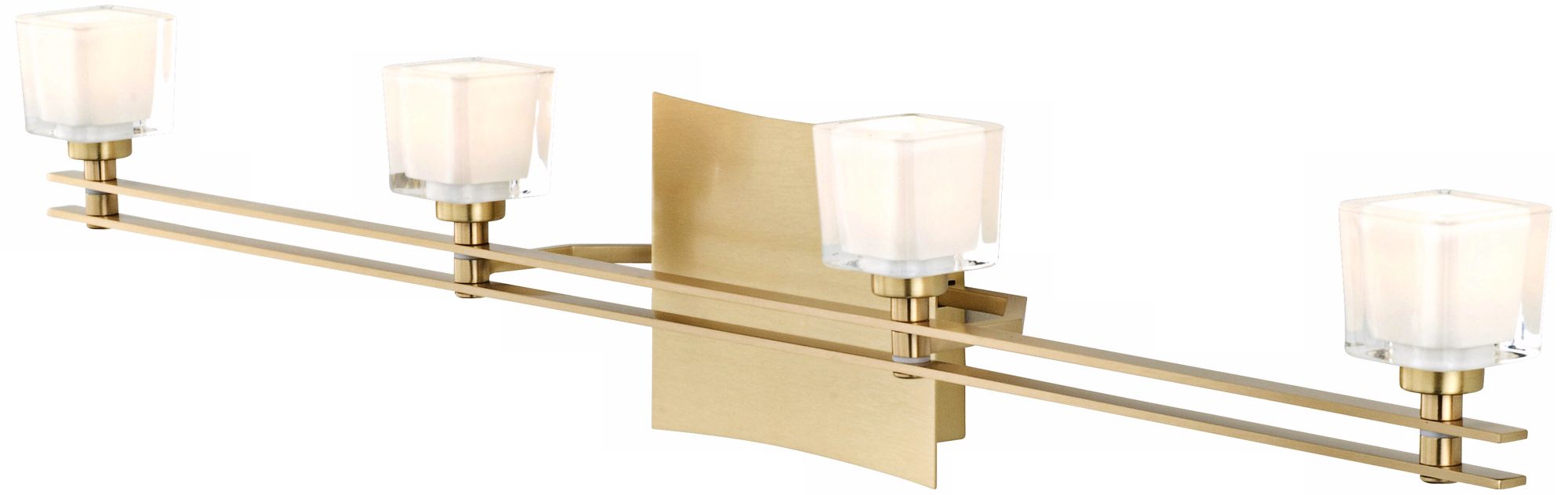 Holtkoetter Krystall Square 36" Wide Brass Bathroom Light