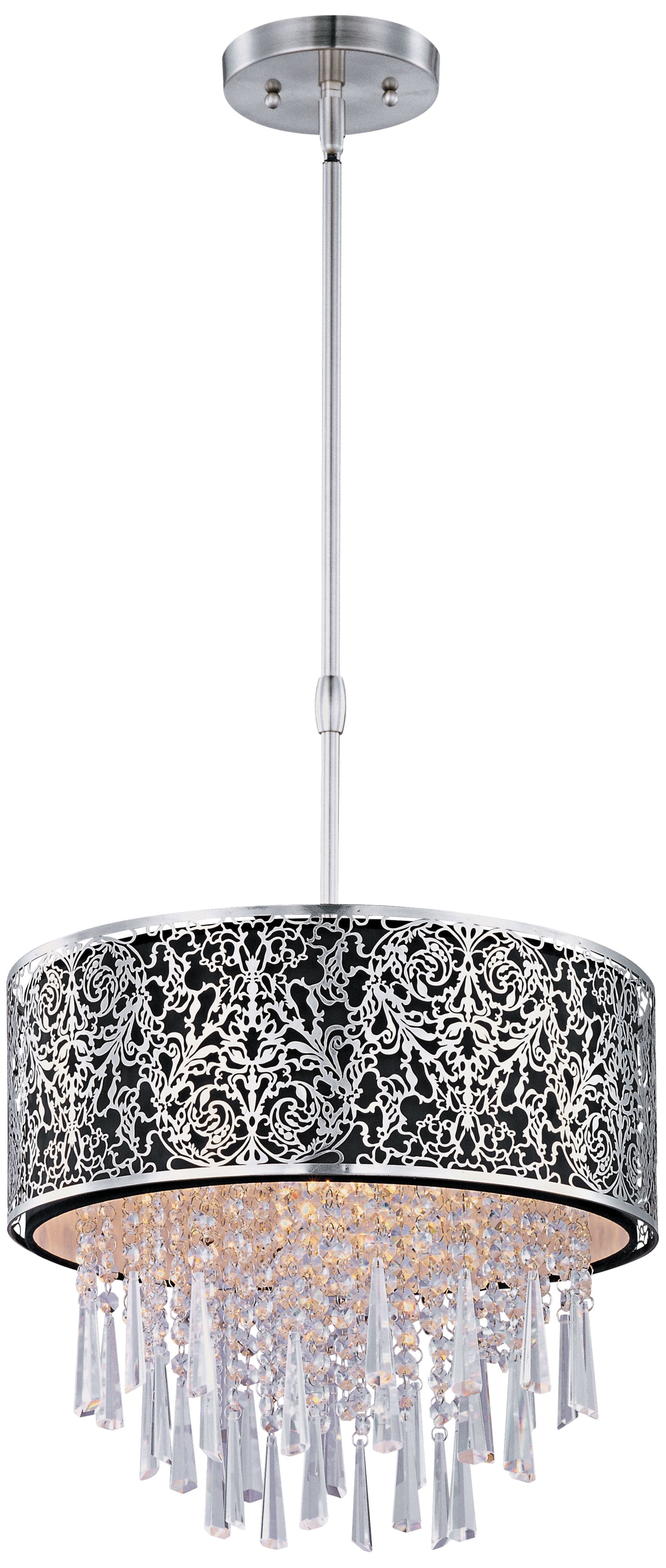 Maxim Rapture 16" Wide Black and Satin Nickel Pendant Light