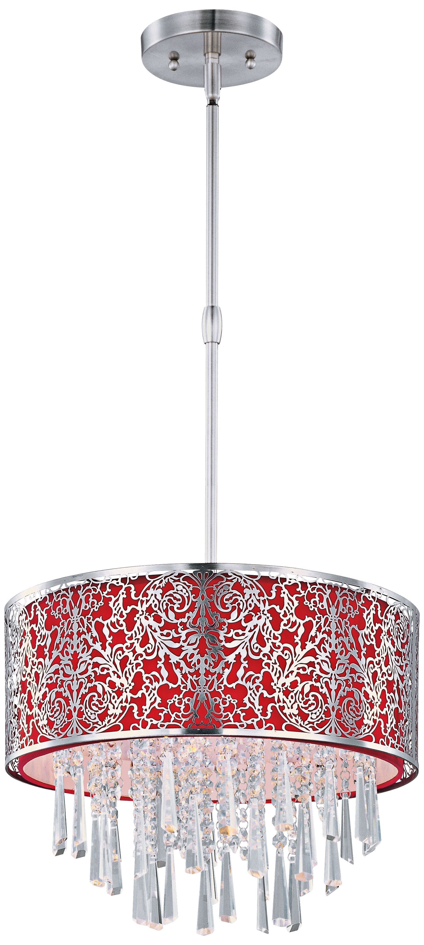 Maxim Rapture 16" Wide Red and Satin Nickel Pendant Light