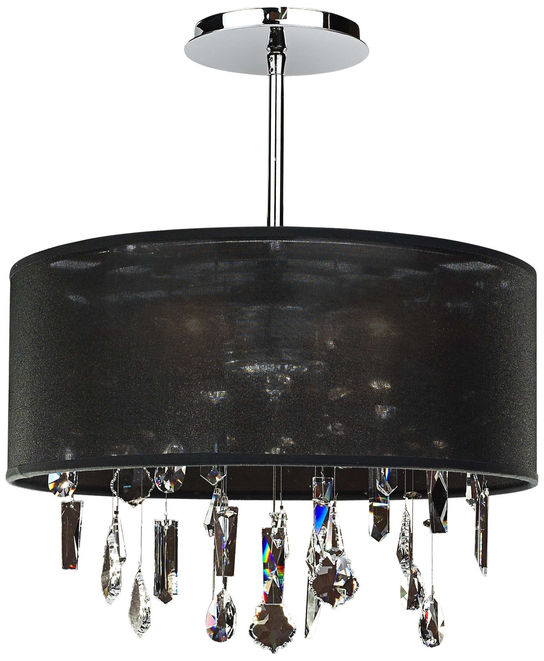 Around Town Crystal and Black 15" Wide Pendant Chandelier