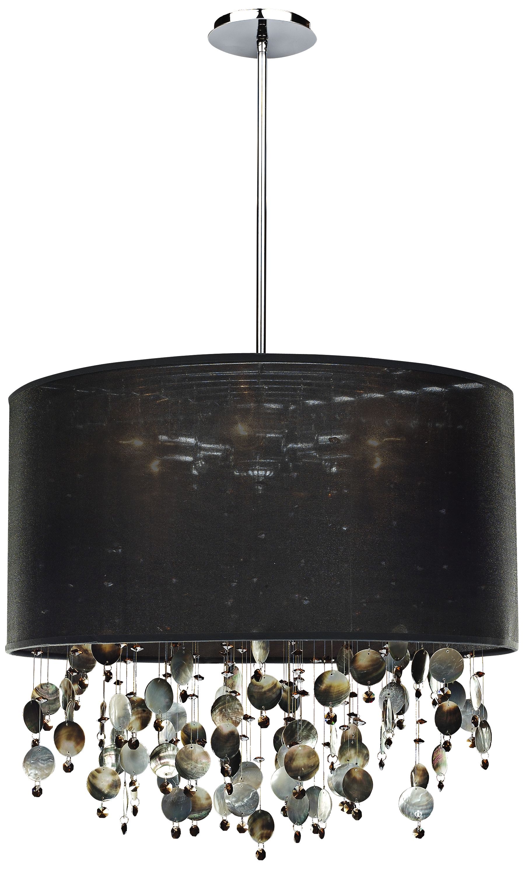Around Town Pearl and Black 24" Wide Pendant Chandelier