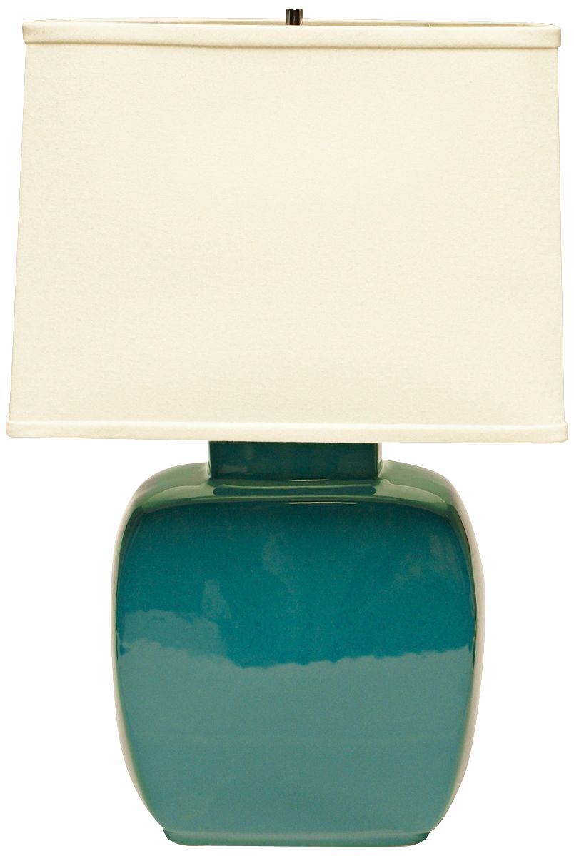Haeger Potteries Ocean Blue Square Ceramic Table Lamp