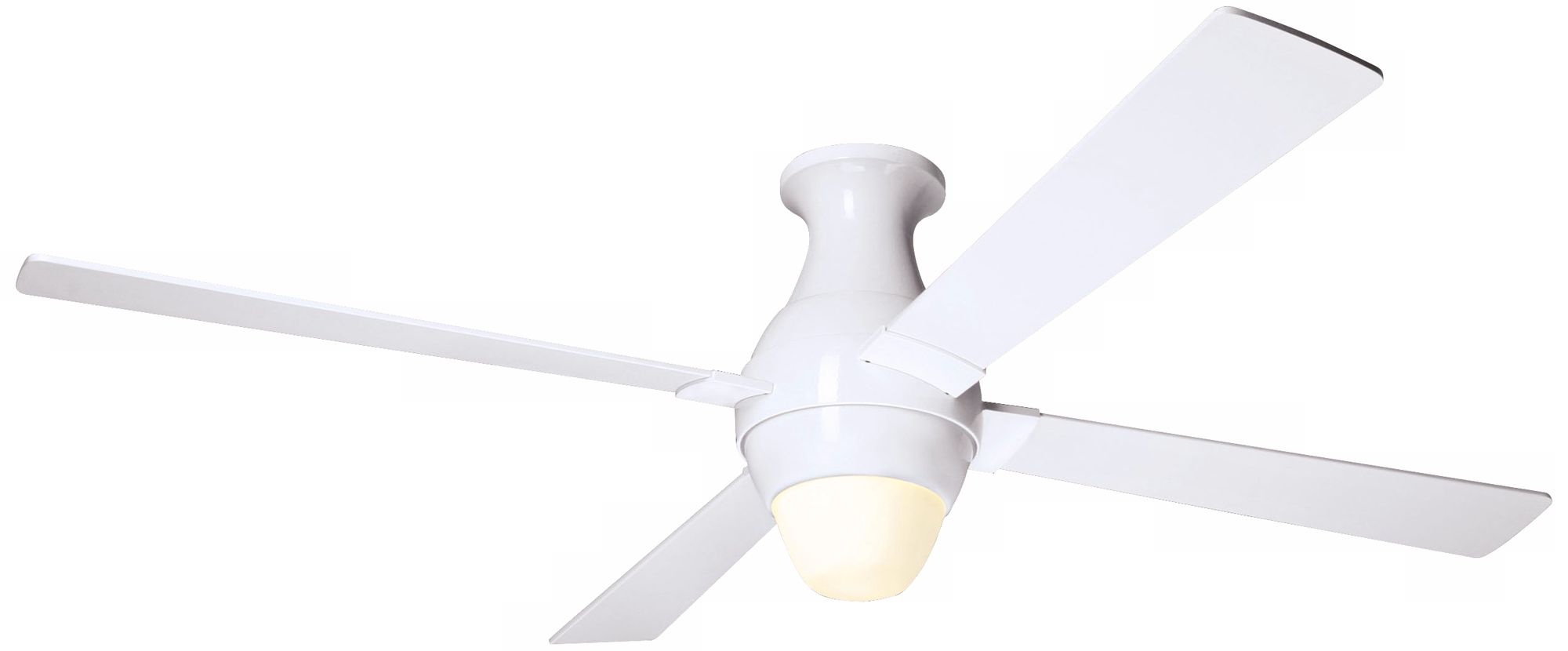 56" Modern Fan Gusto White Hugger Ceiling Fan with Light Kit