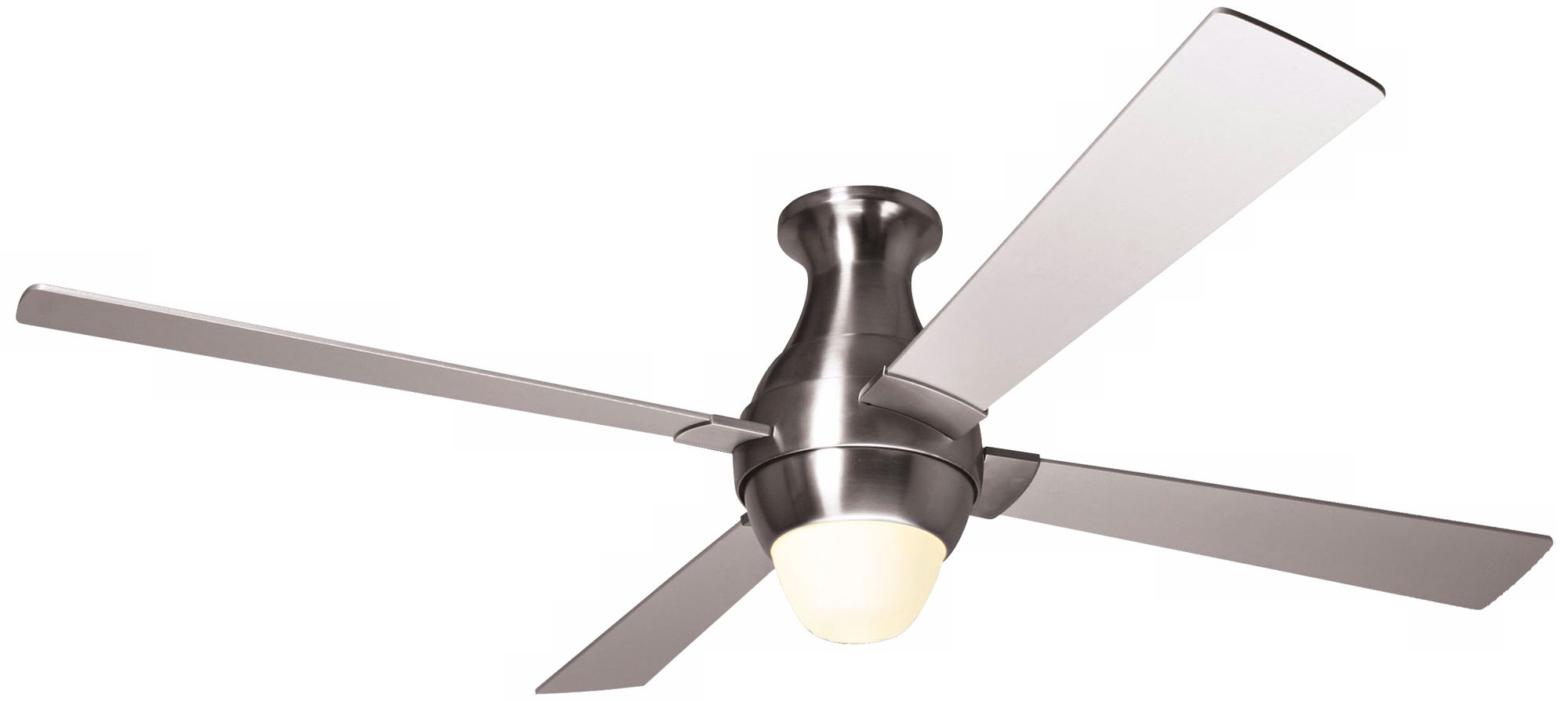 56" Modern Fan Gusto Nickel Hugger Ceiling Fan and Light Kit