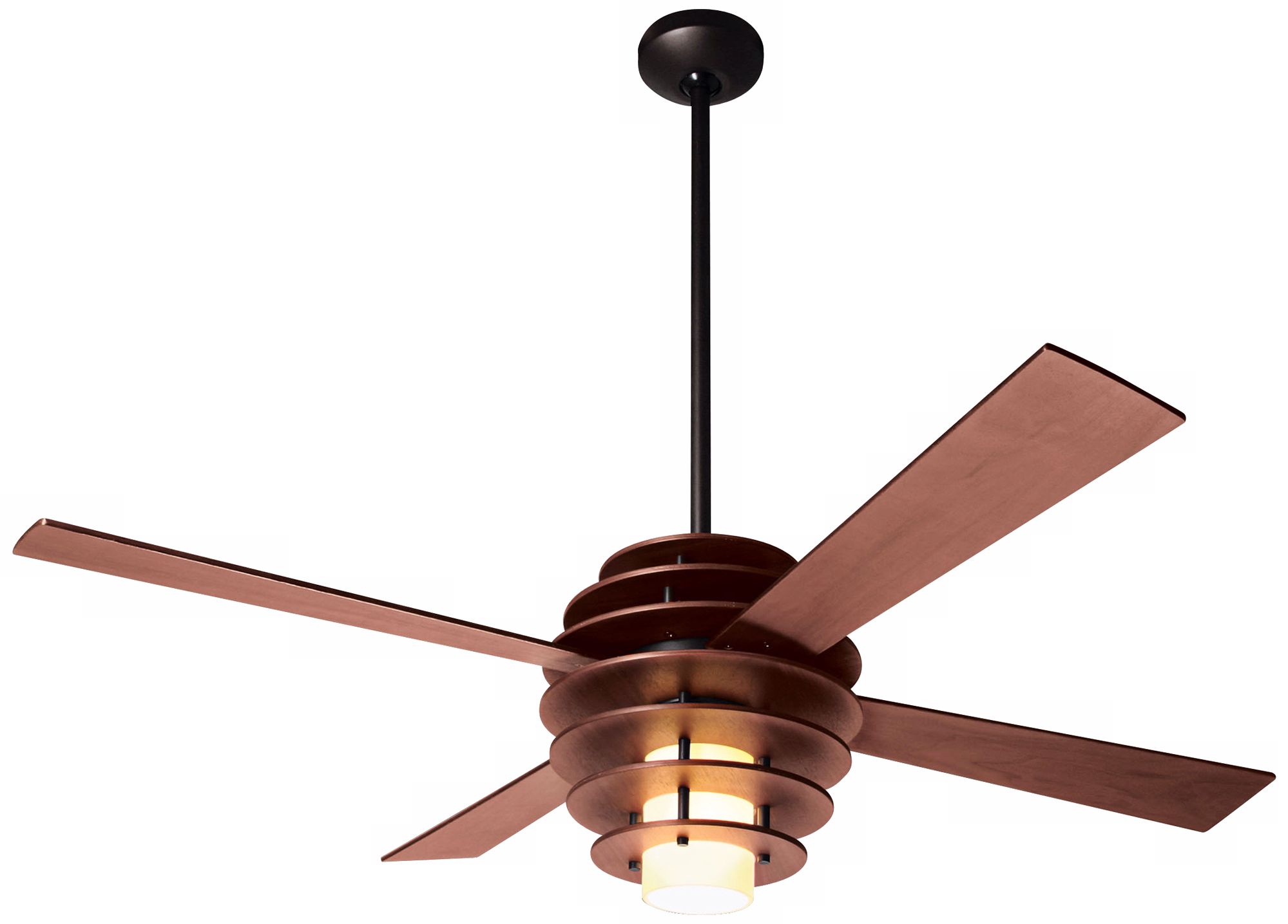 42" Modern Fan Stella Mahogany-Bronze Ceiling Fan with Light